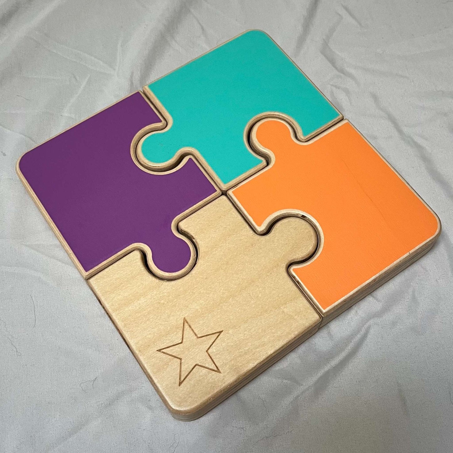 Lovevery Chunky Wooden Jigsaw Puzzle, Companion Play Kit, Wooden Pieces