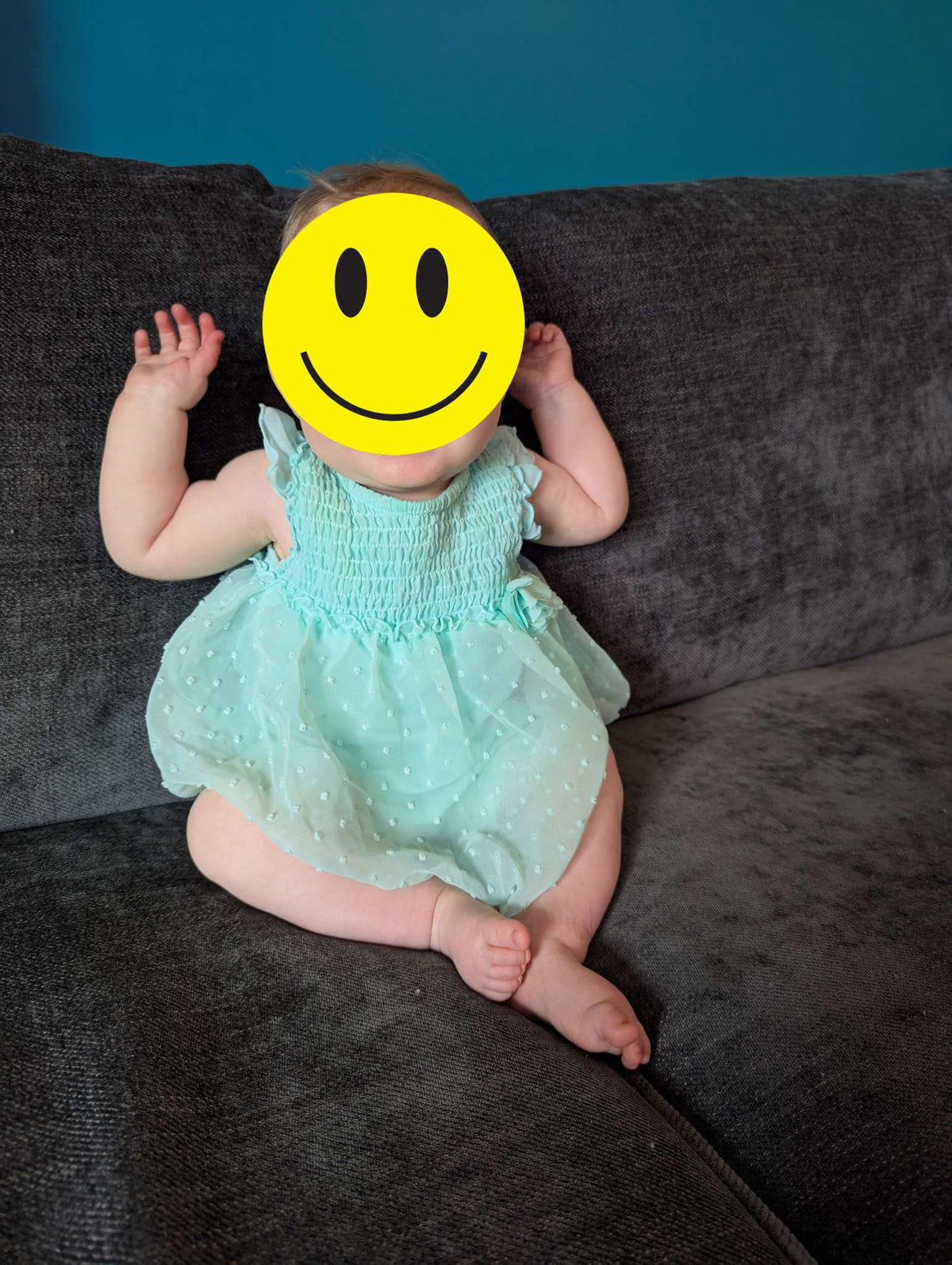 Turquoise dress, 3-6m , Kids 6 Month (3-6M)