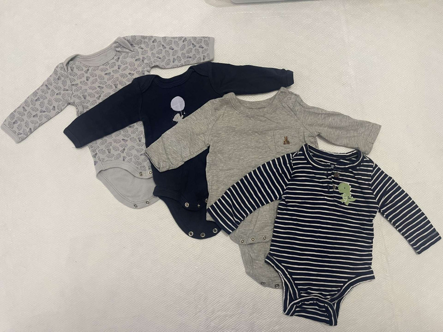0-3 Months Long Sleeve Bodysuits, Kids 3 Month (0-3M)