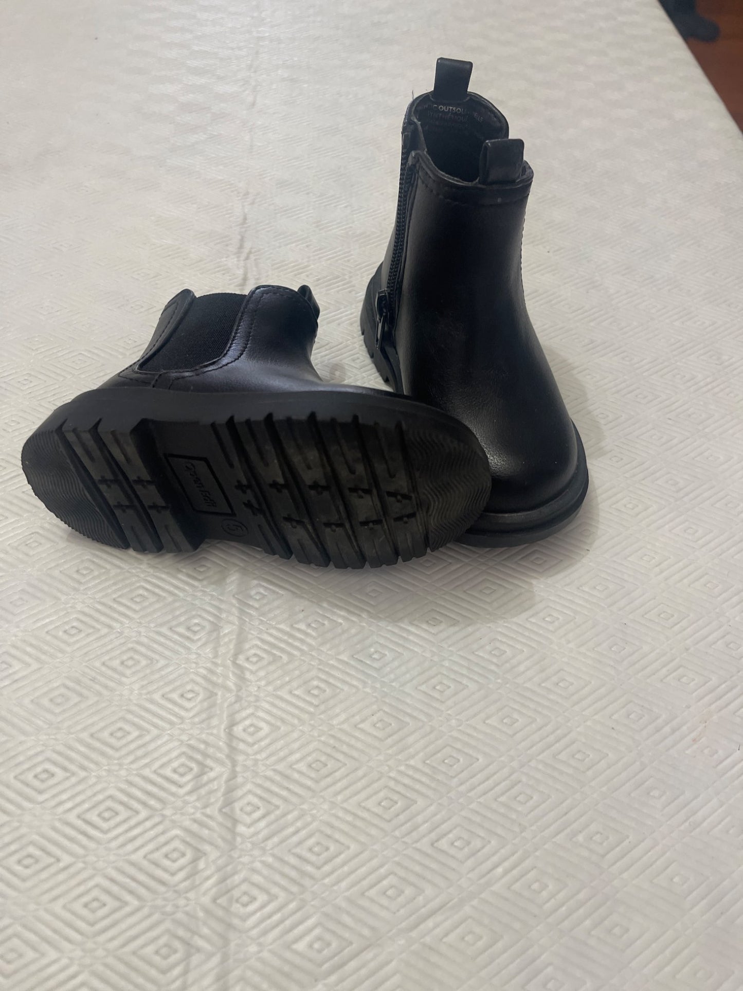 5C Open Edit Black Boots, Shoes 5 (Walkers:12-24 mth)
