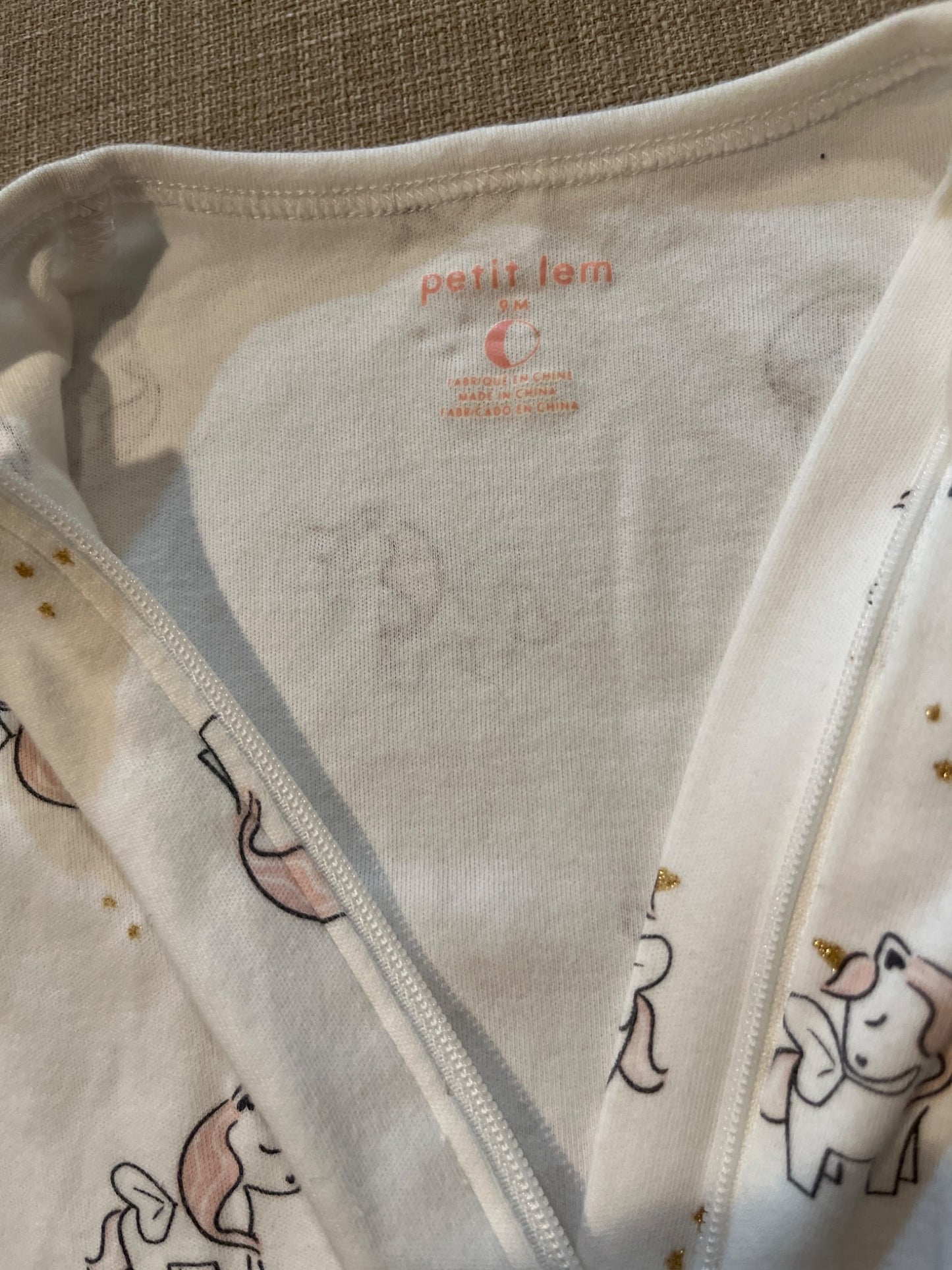 Petit Lem Unicorn Sleeper , Kids 9 Month (6-9M)