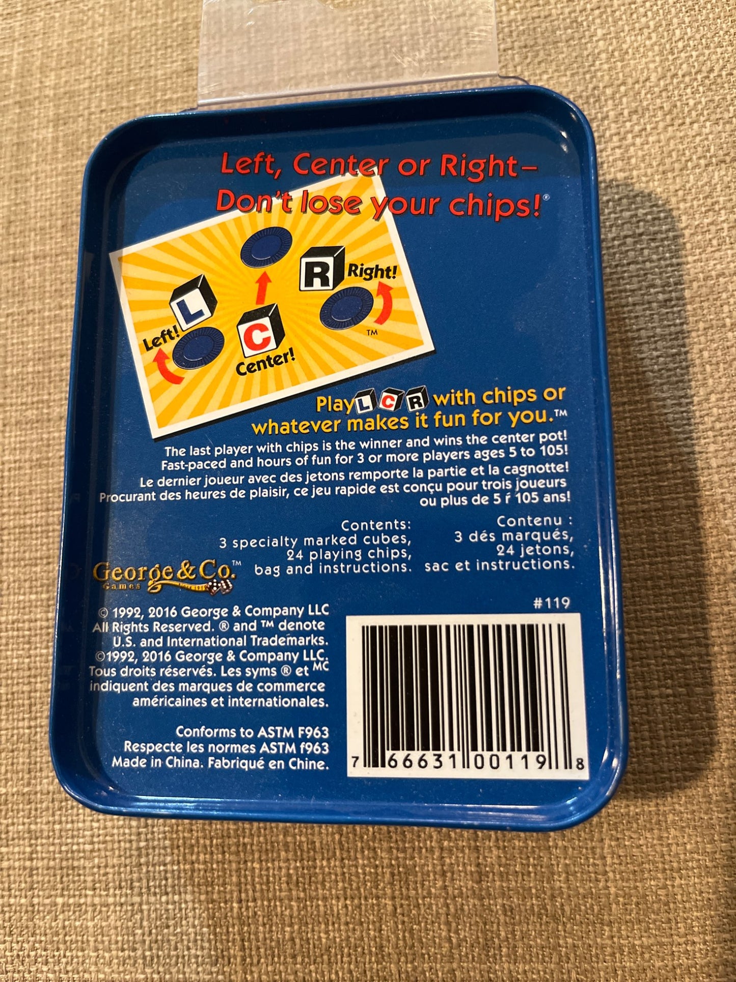 Left Center Right Dice Game - Brand New