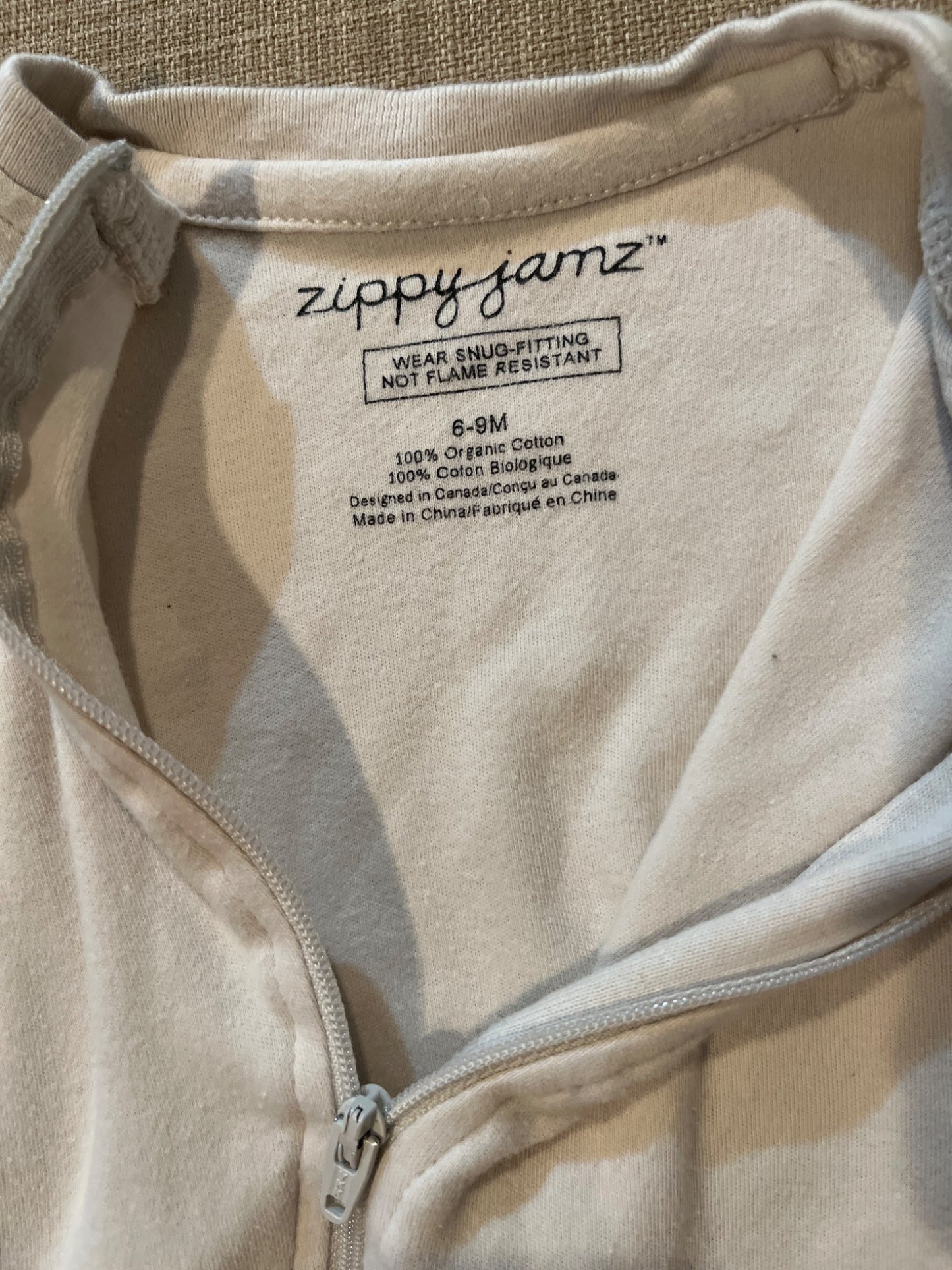 Zippyjamz beige/cream sleeper, Kids 9 Month (6-9M)
