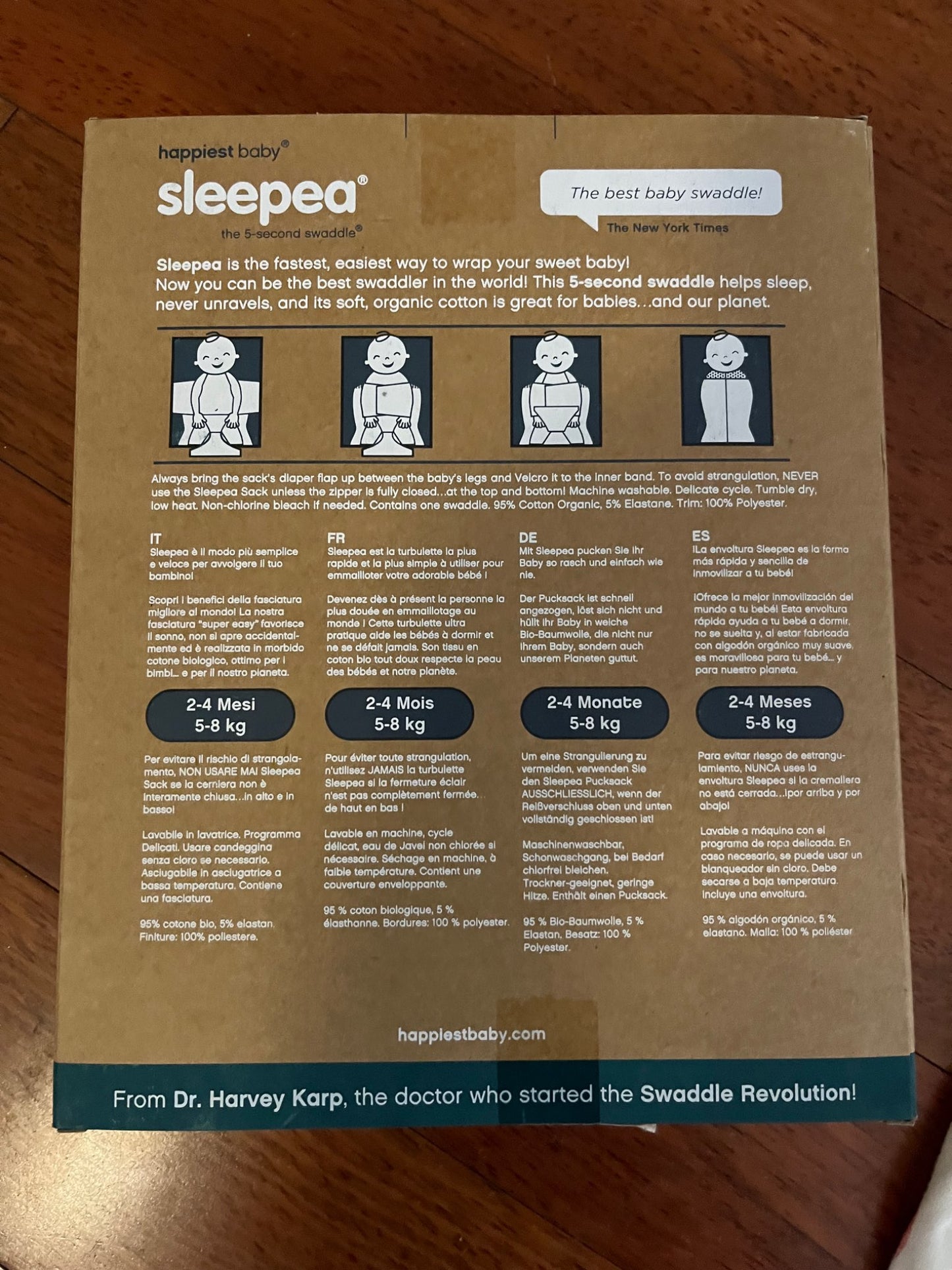 Happiest Baby Sleepea Swaddle - Size M , 0-6 Months (Small)