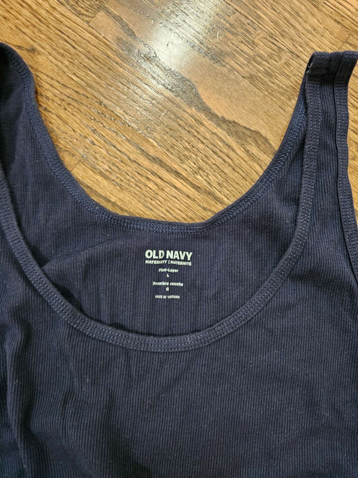 Navy Maternity Tank Top, Maternity L (12-14)