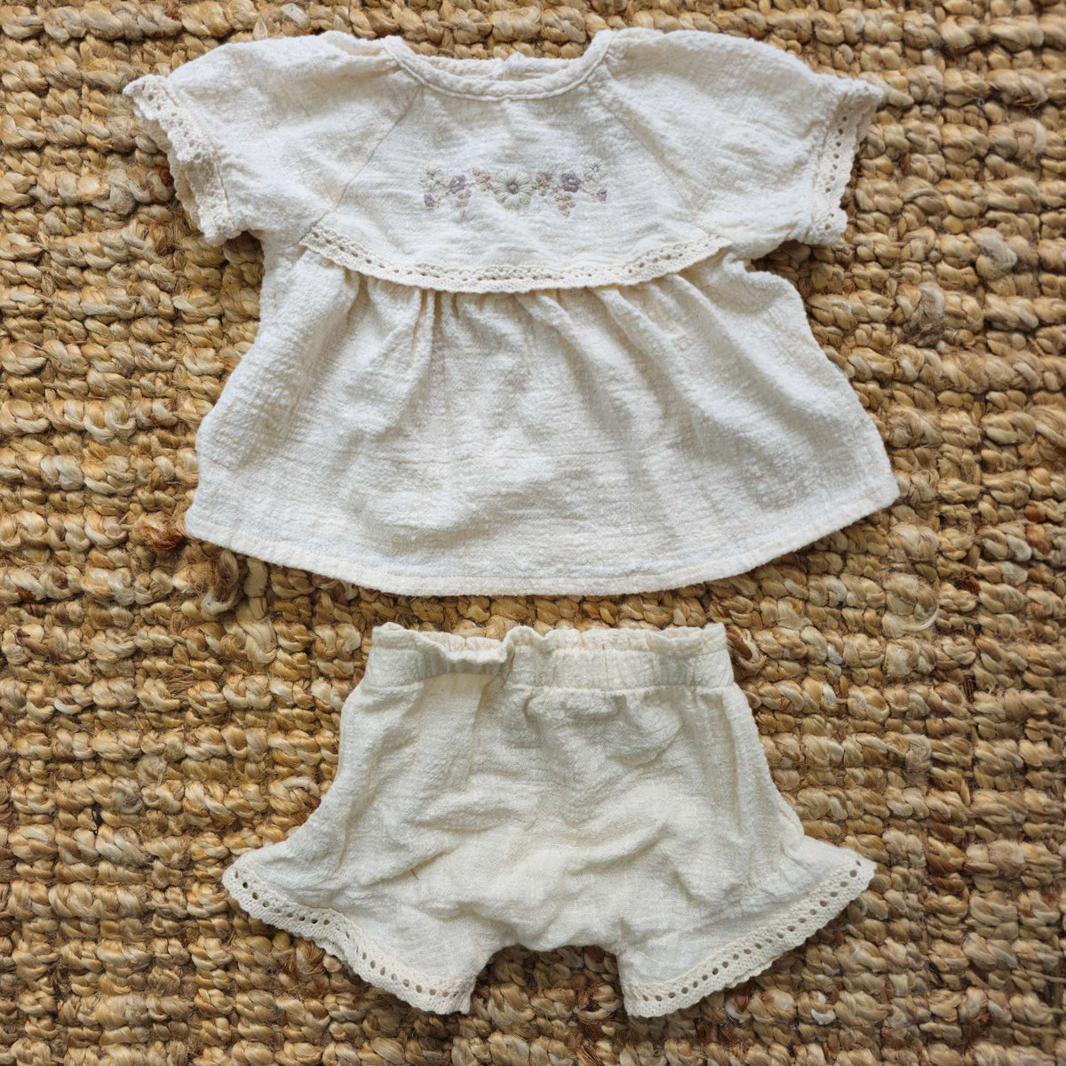 Organic Cotton Embroidered Set, Kids 6 Month (3-6M)