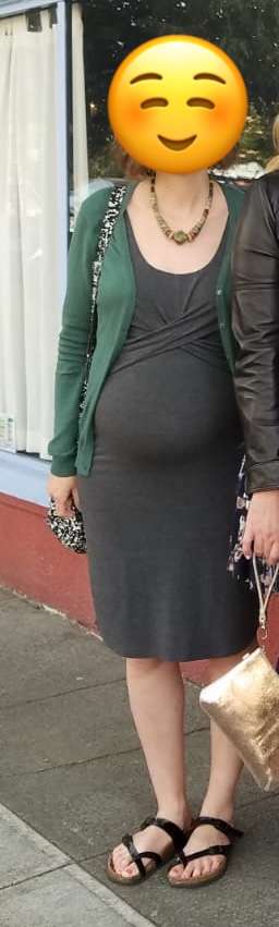 Charcoal grey bodycon maternity dress, Maternity S (4-6)