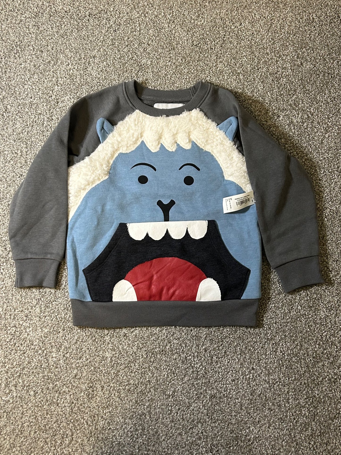 Monster sweat shirt, retails for $40, Kids 3T