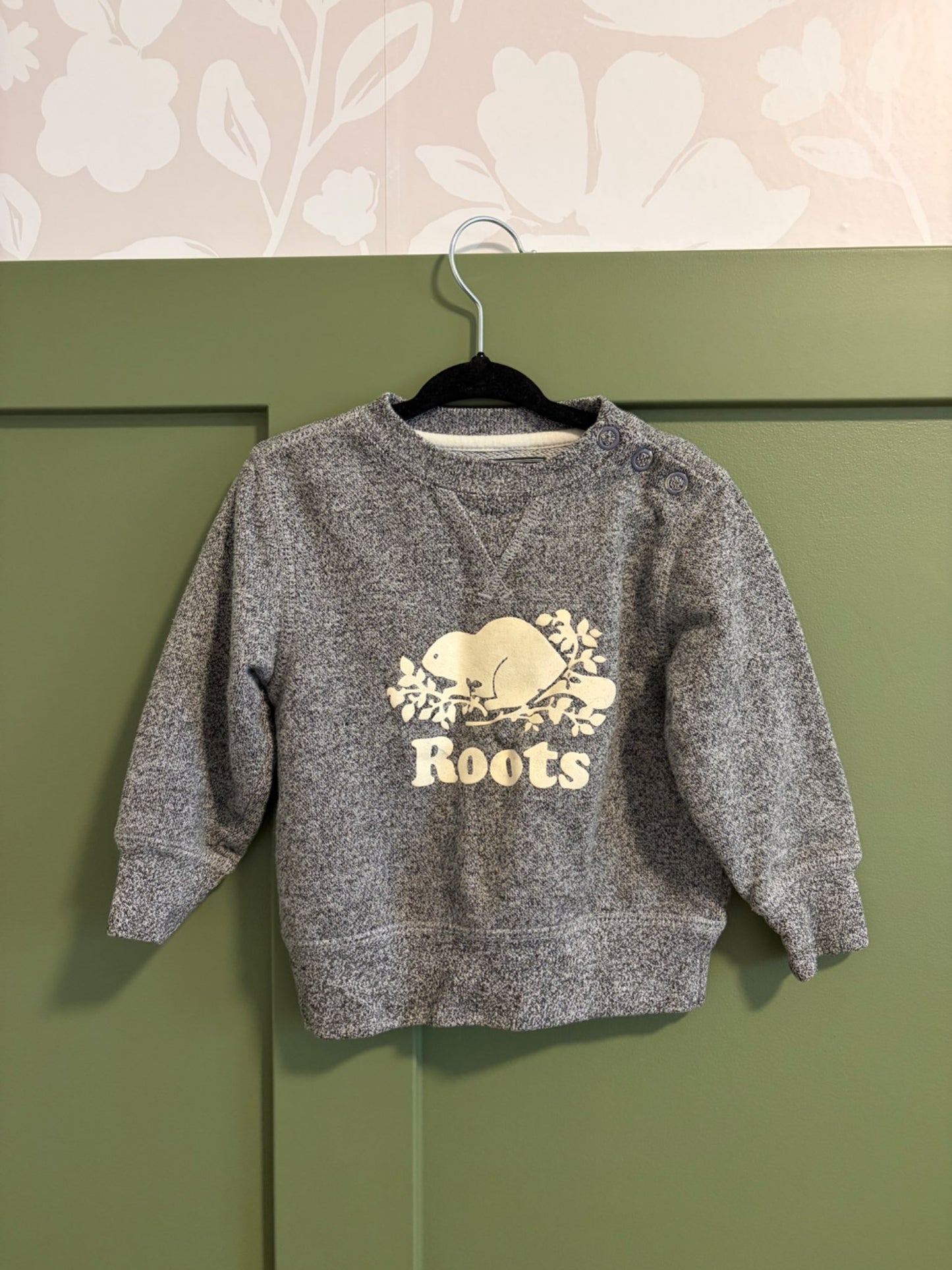 Roots baby salt&pepper crewneck, Kids 24 Month (18-24M)