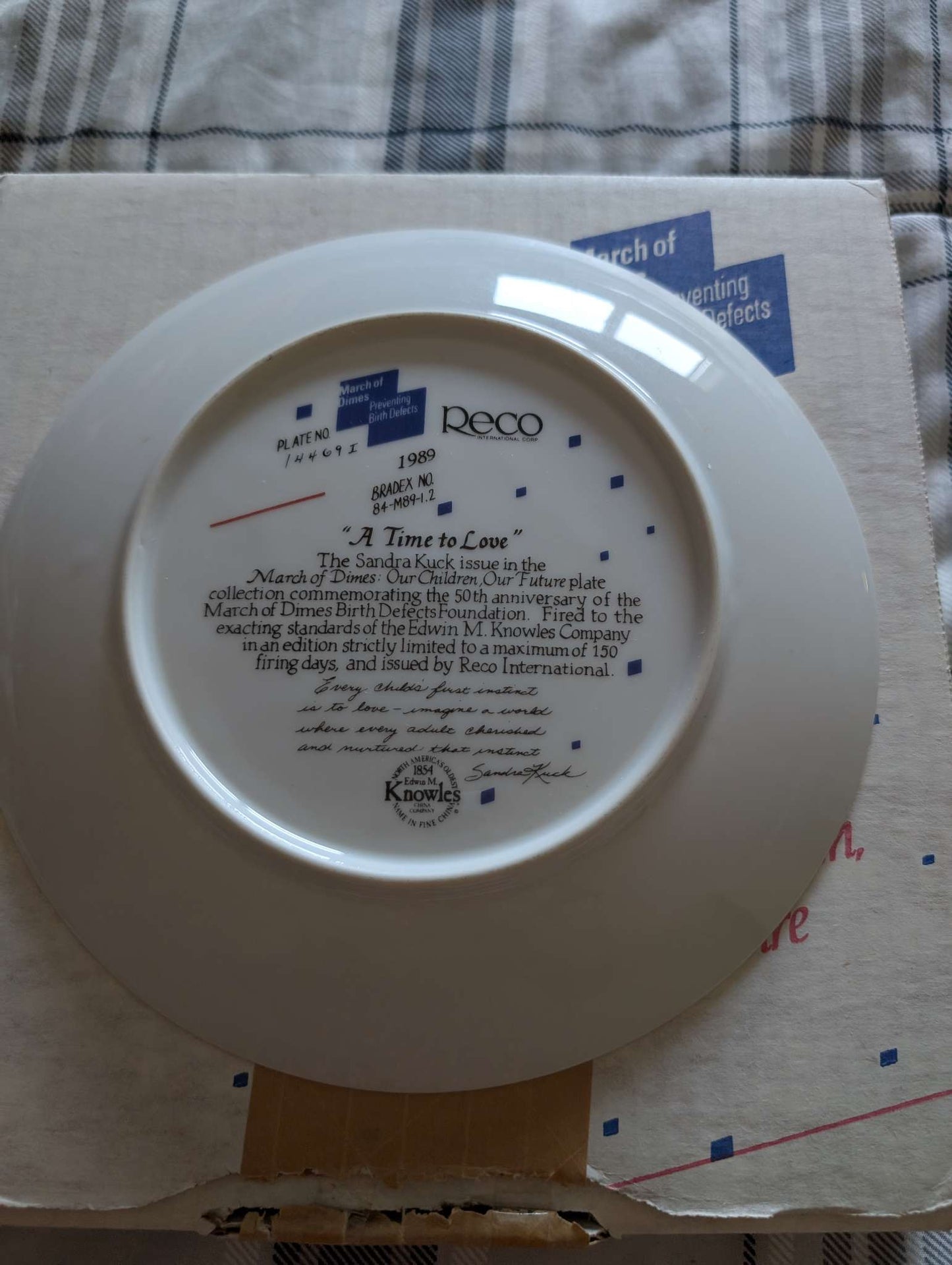A Time To Love collectors plate by Sandra Kuck