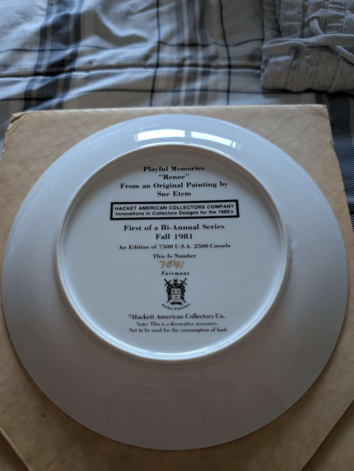 "Renee" collectors plate