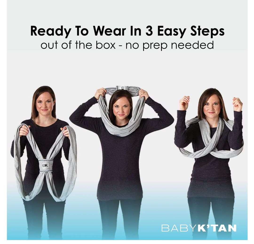 Baby K'Tan Baby Carrier - Size Small - Heather Grey