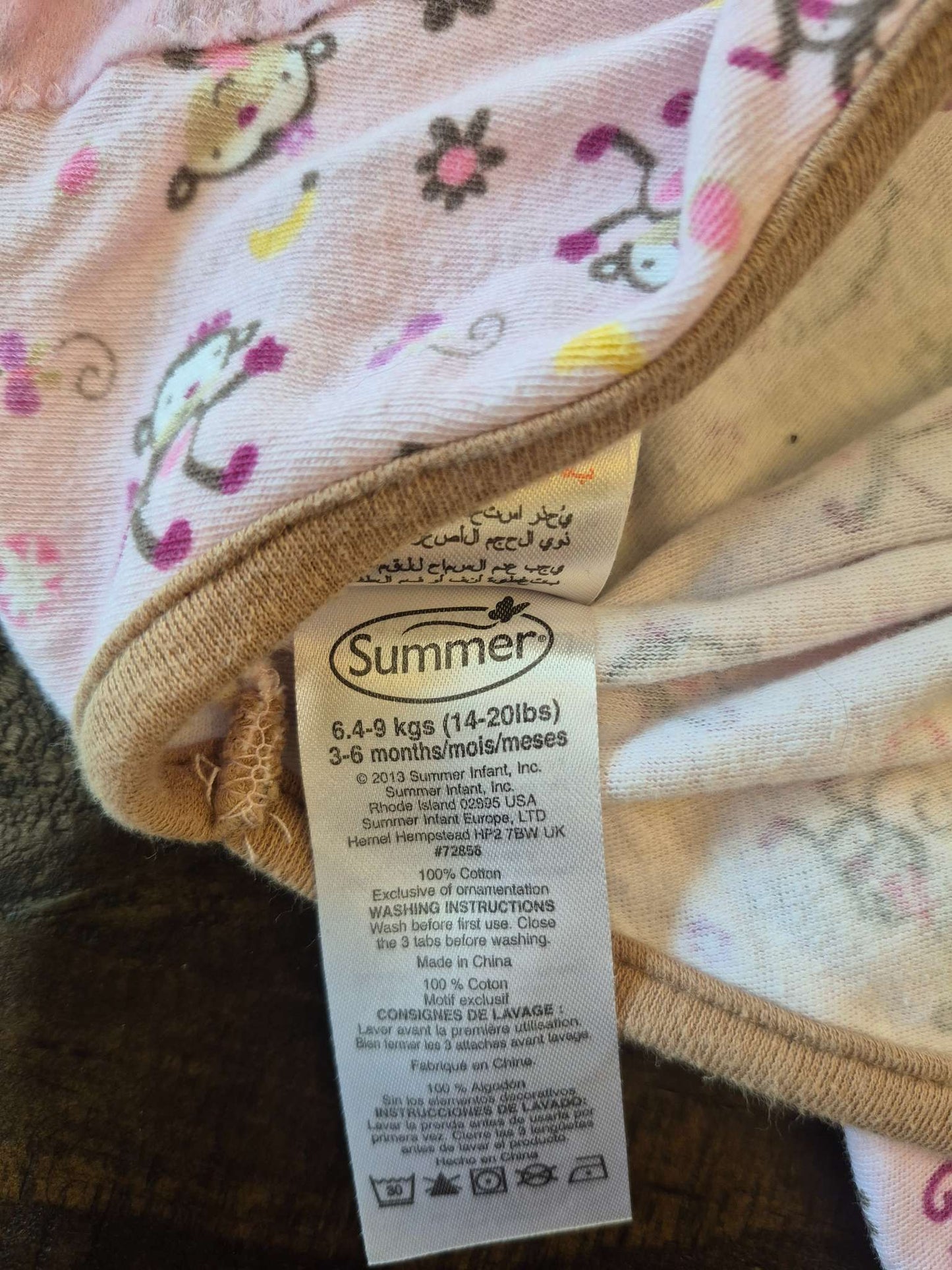 2 velcro swaddles, 0-6 Months (Small)