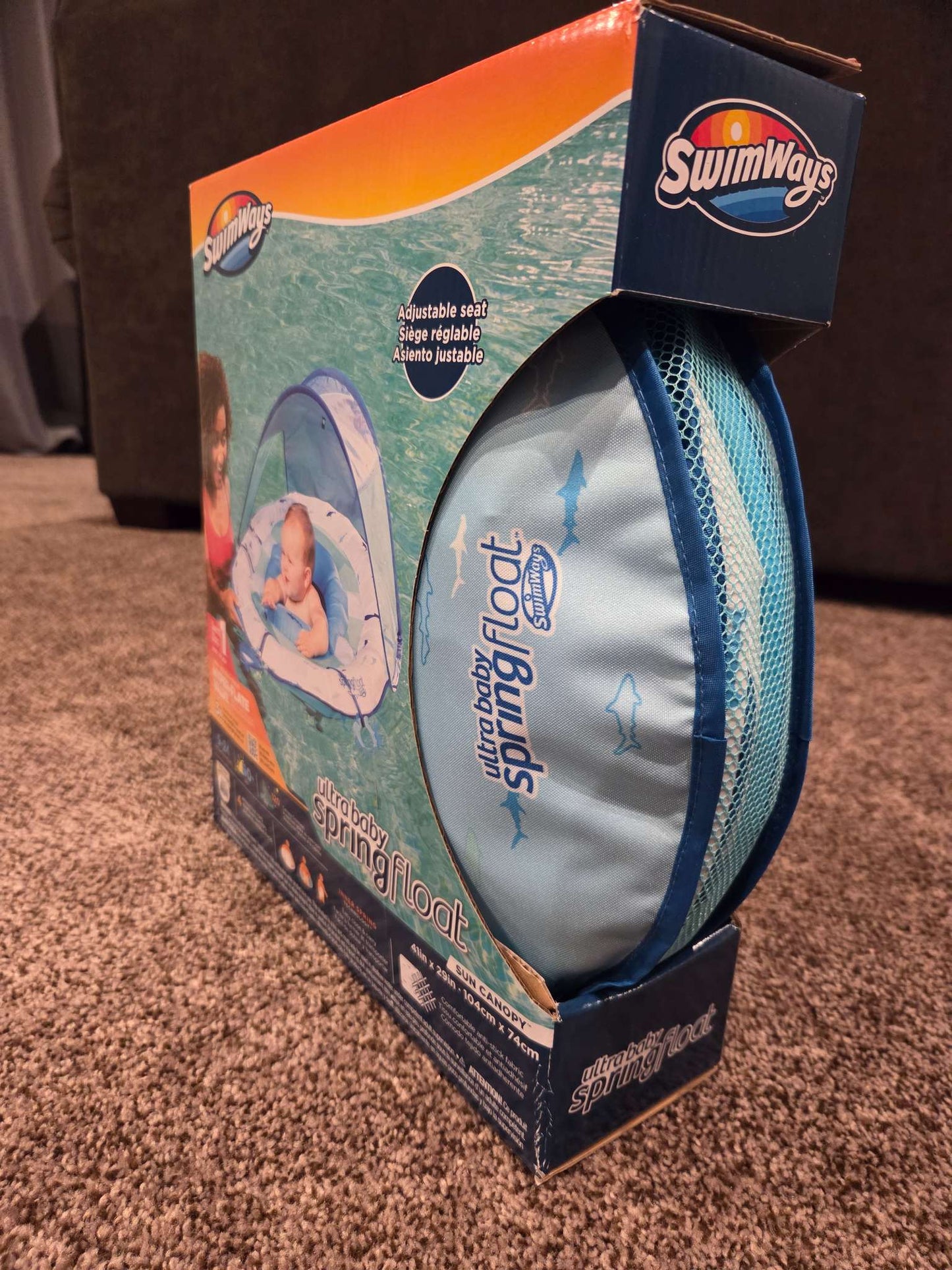 Baby Pool Float with Sun Canopy, Inflatable (9 to 24 Mo)