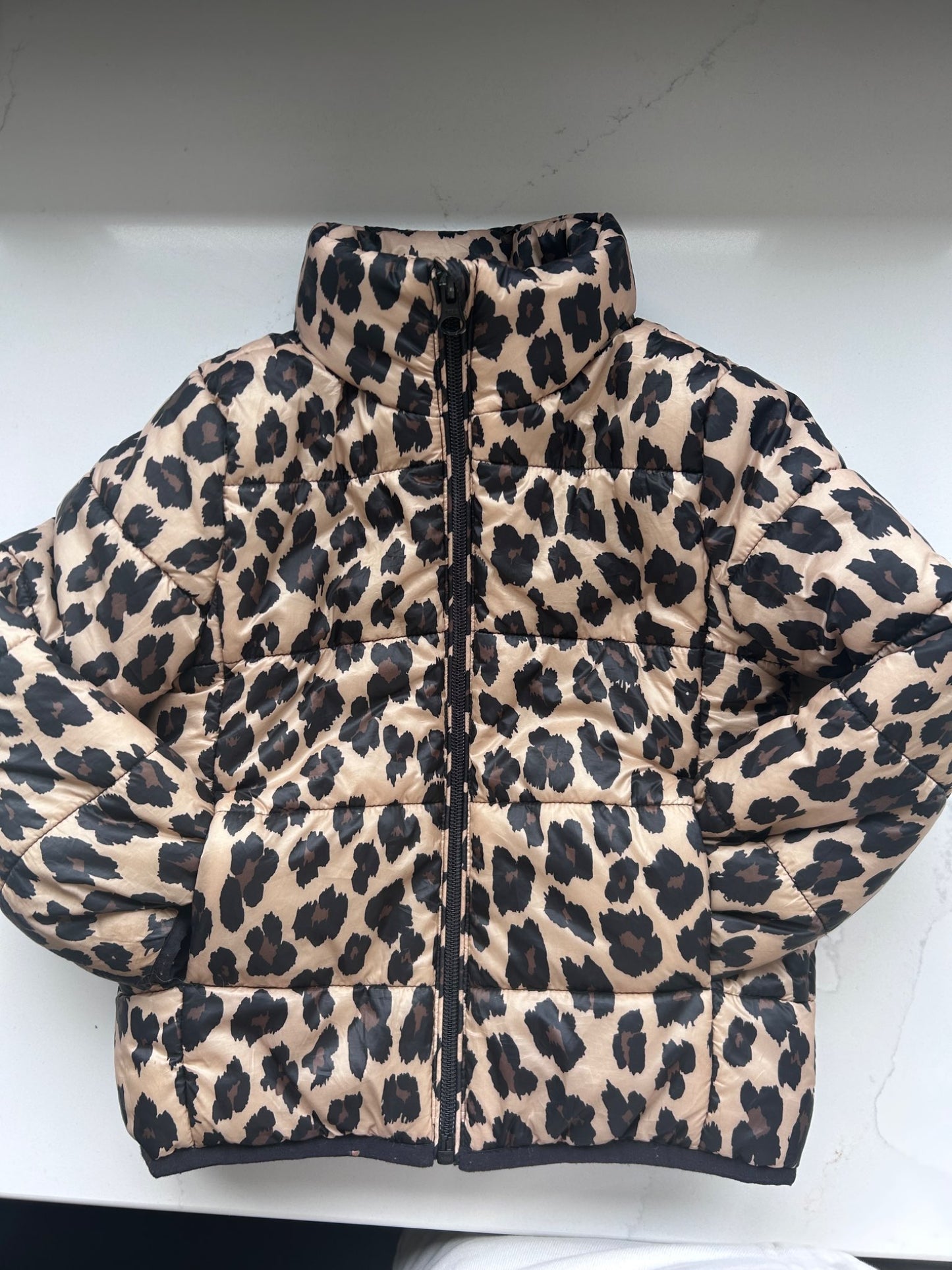 Jillian Harris , Cheetah Toddler Insulated puffer jacket, Joe Fresh, size 4, Kids 4/4T