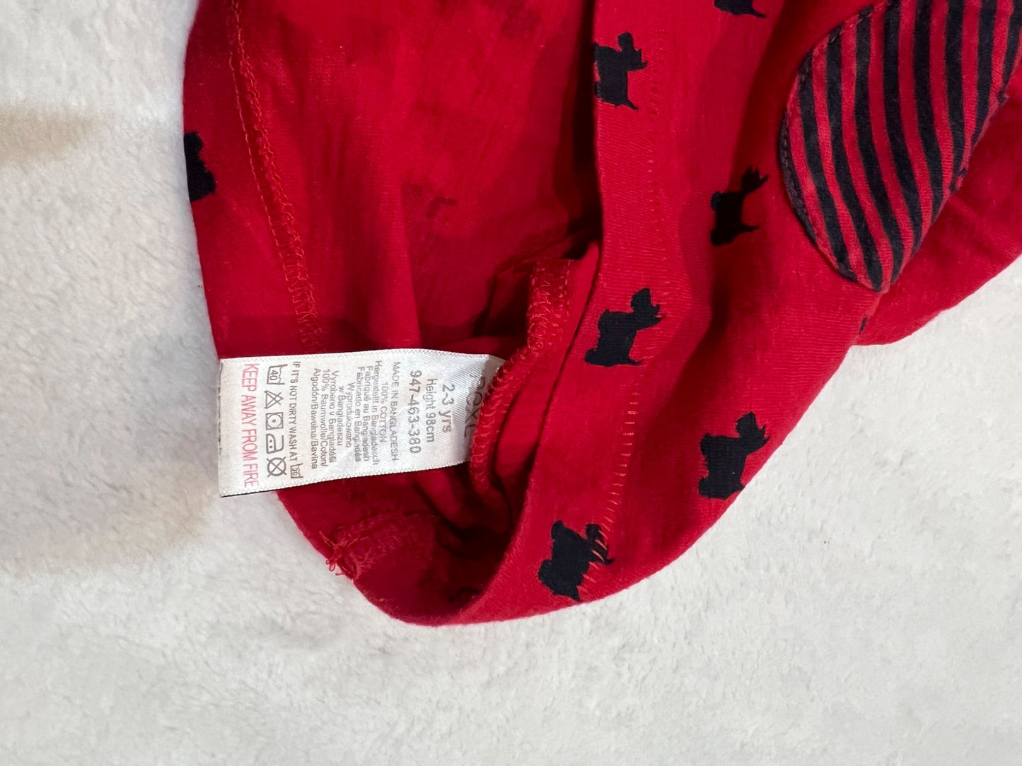 2/3T NEXT UK red dog dress , Kids 3T