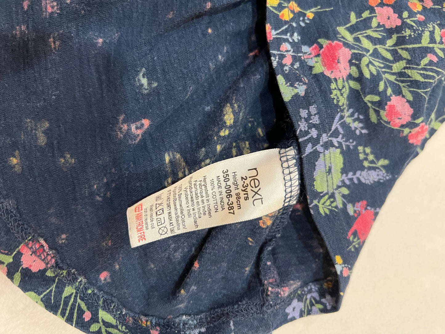 2/3T NEXT UK brand - navy flowers, Kids 3T