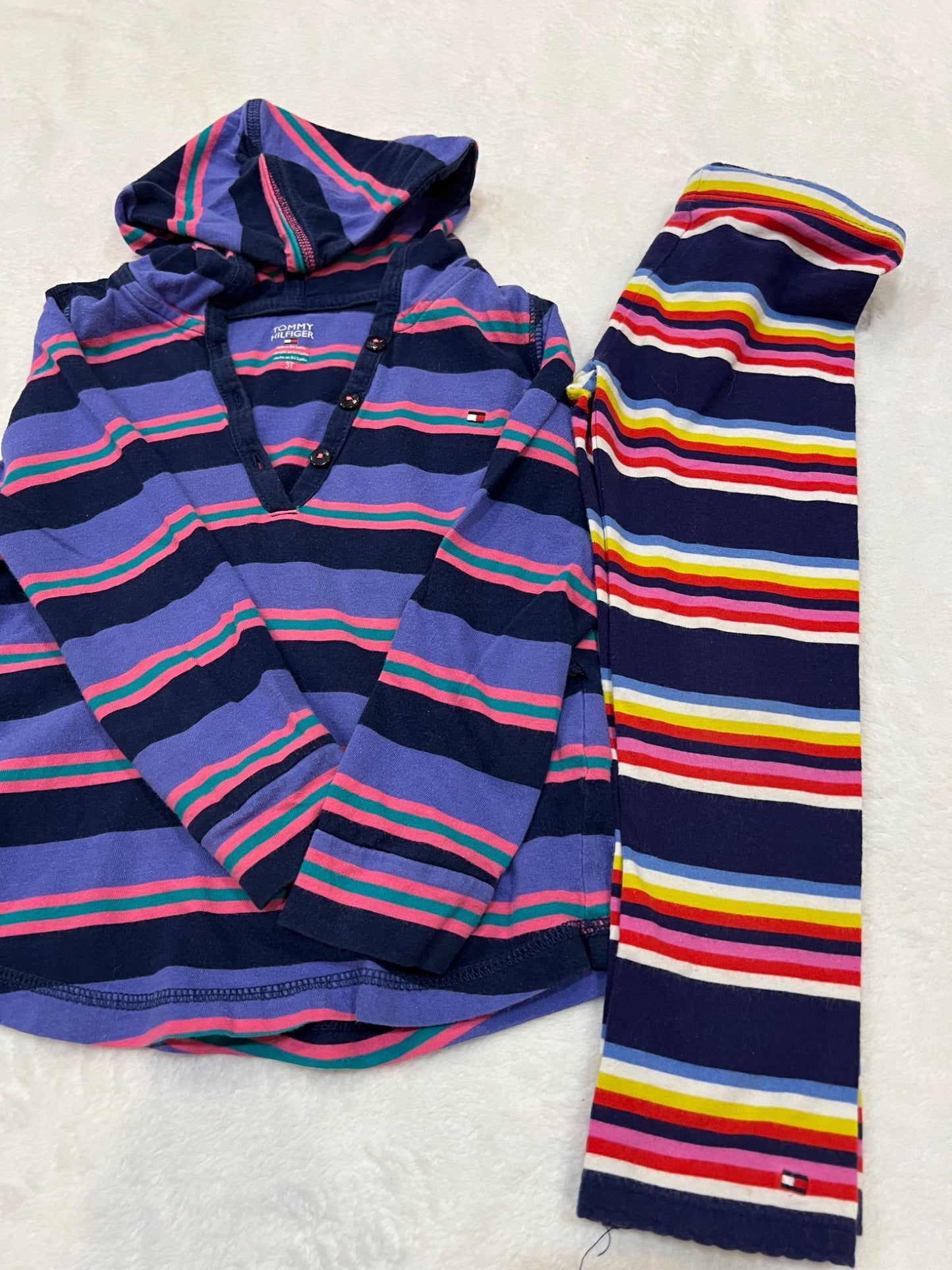 3T Tommy Hilfiger stripe clothing (1 free shirt), Kids 3T