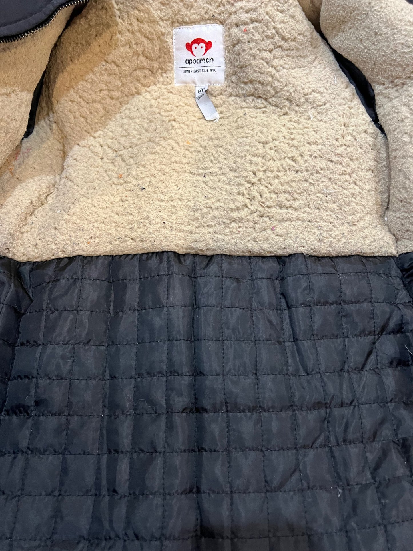 4T Appaman brand longer winter down jacket- black , Kids 4/4T