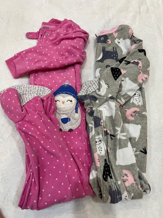 4T Carters fleece footed pajaymas- 2 , Kids 4/4T
