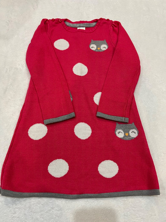 4T Gymboree knit long sleeve dress- pink owl, Kids 4/4T