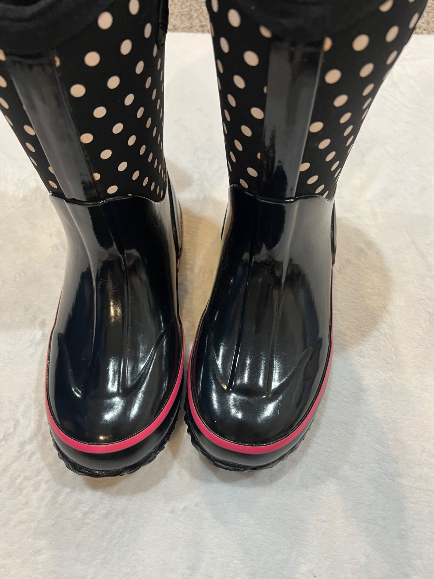 NEW- cougar winter waterproof boots - black with polkadot , Shoes 2 (Kids:4-8yr)