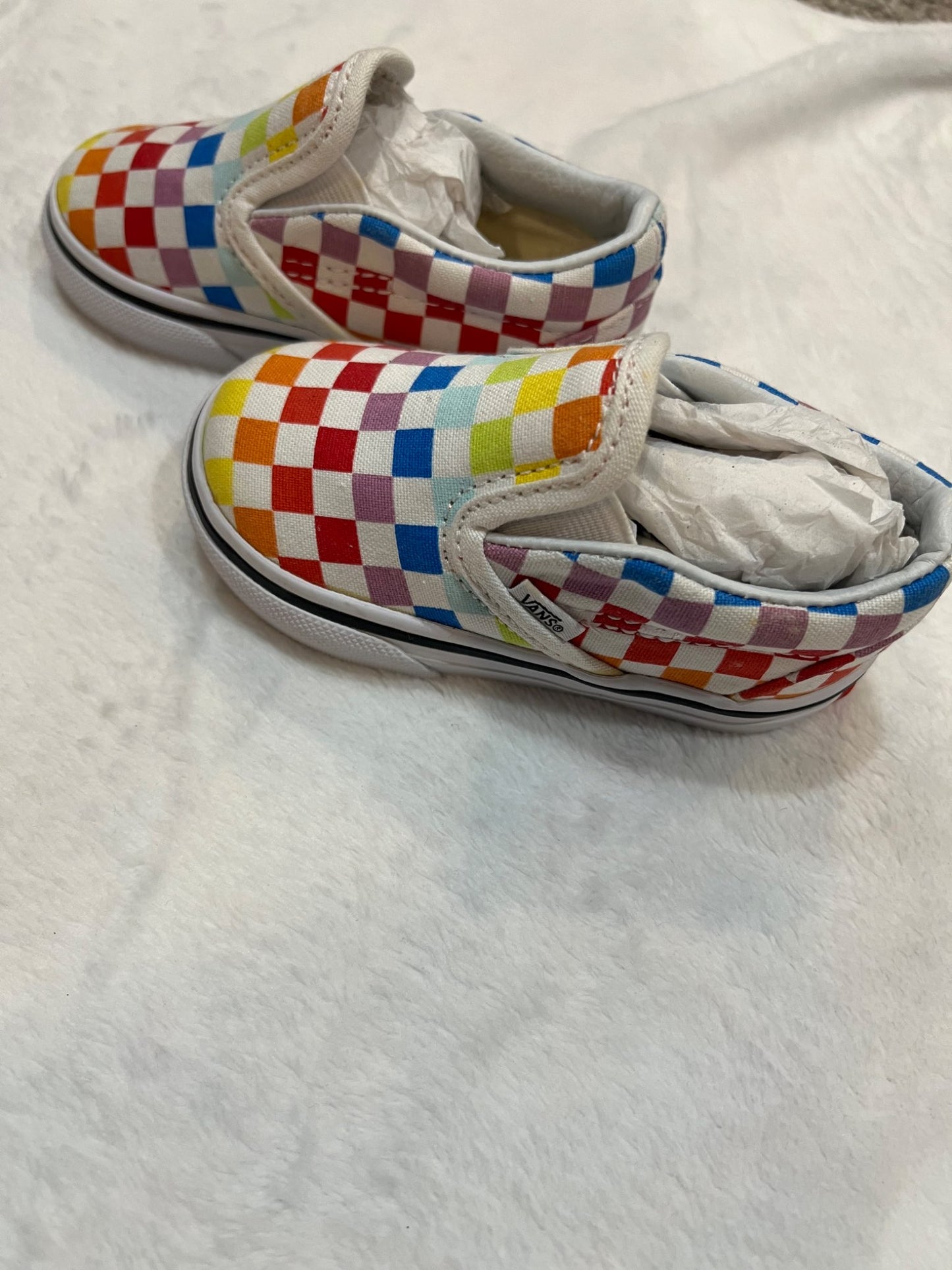 NEW size 5T- vans shoes - rainbow checker , Shoes 5 (Walkers:12-24 mth)