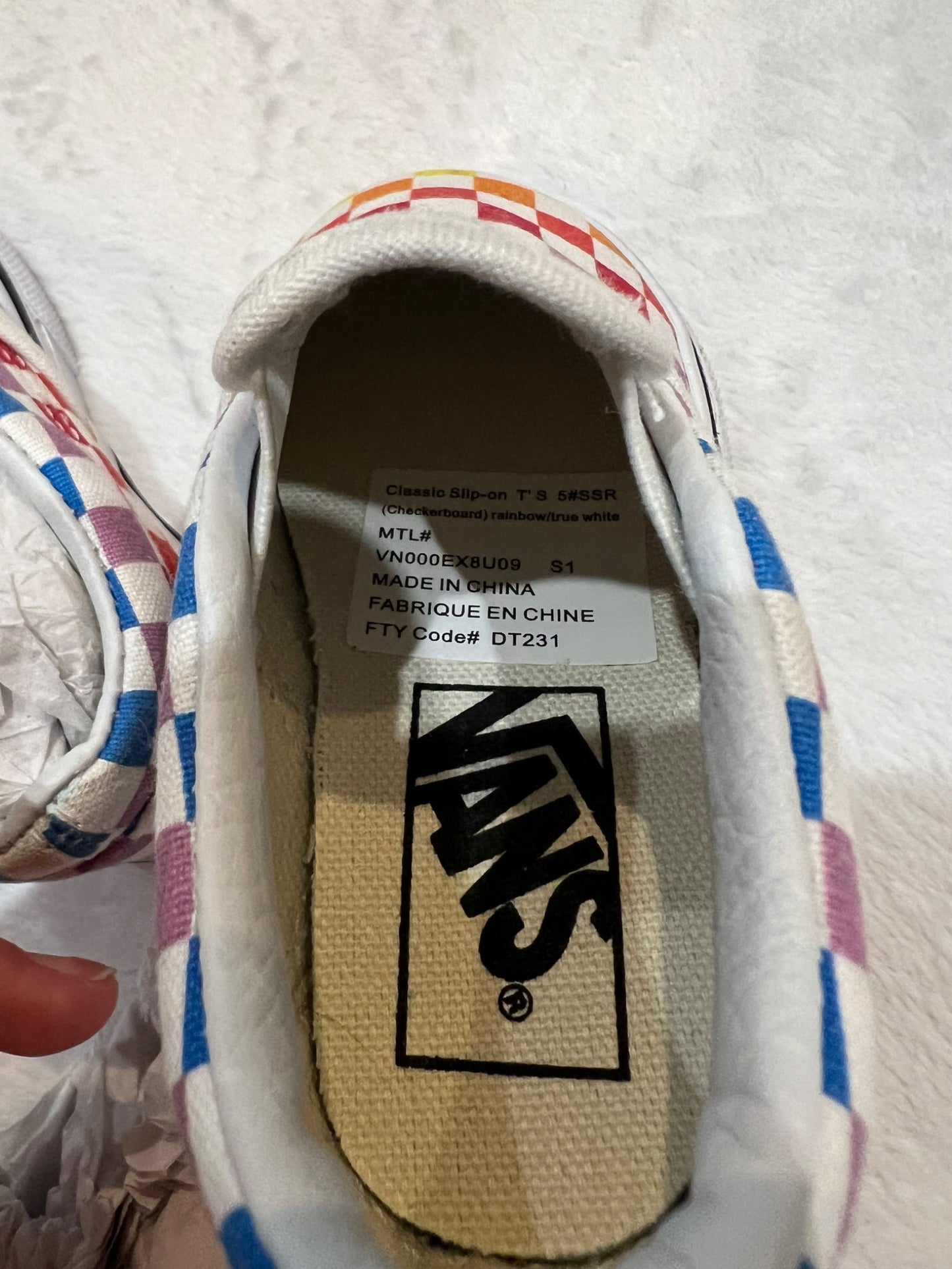 NEW size 5T- vans shoes - rainbow checker , Shoes 5 (Walkers:12-24 mth)