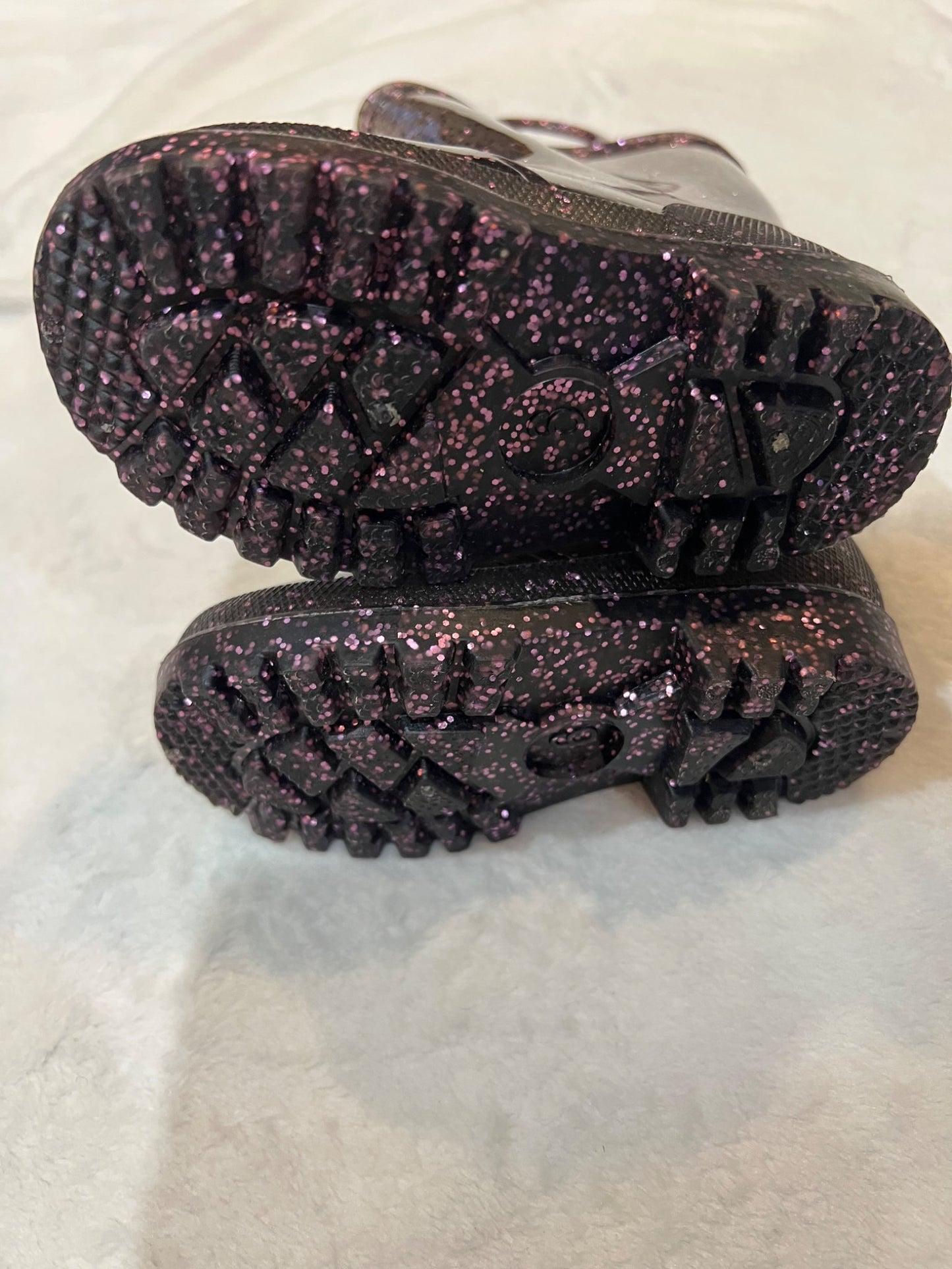 NWOT- size 6 rain boots- purple sparkles , Shoes 6 (Walkers:12-24 mth)