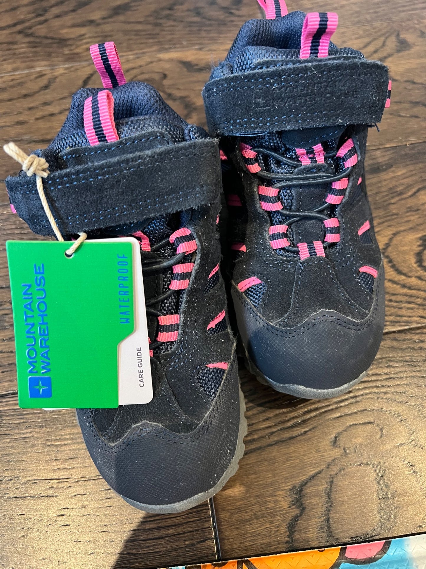 NEW- size 10T - Mountain warehouse waterproof hiking boots- navy, Shoes 10 (Toddler:2-4yr)