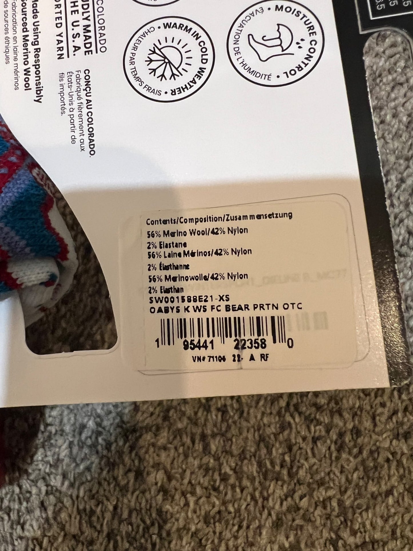 *NEW Smart wool kids winter sport socks- XS (shoe 6-8.5)