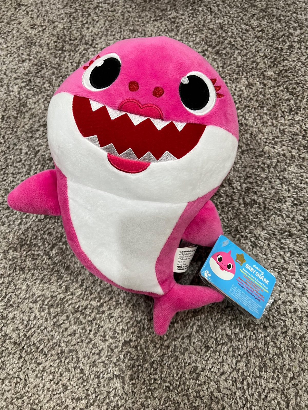 NEW pink baby shark mommy shark sound stuff animal