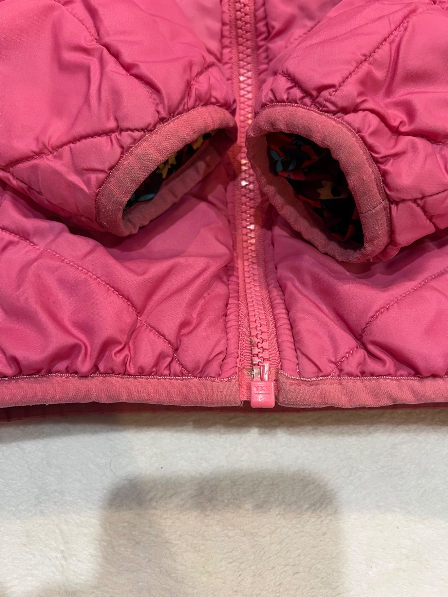 2T North face reversible light puff jacket - flowers and pink , Kids 2T