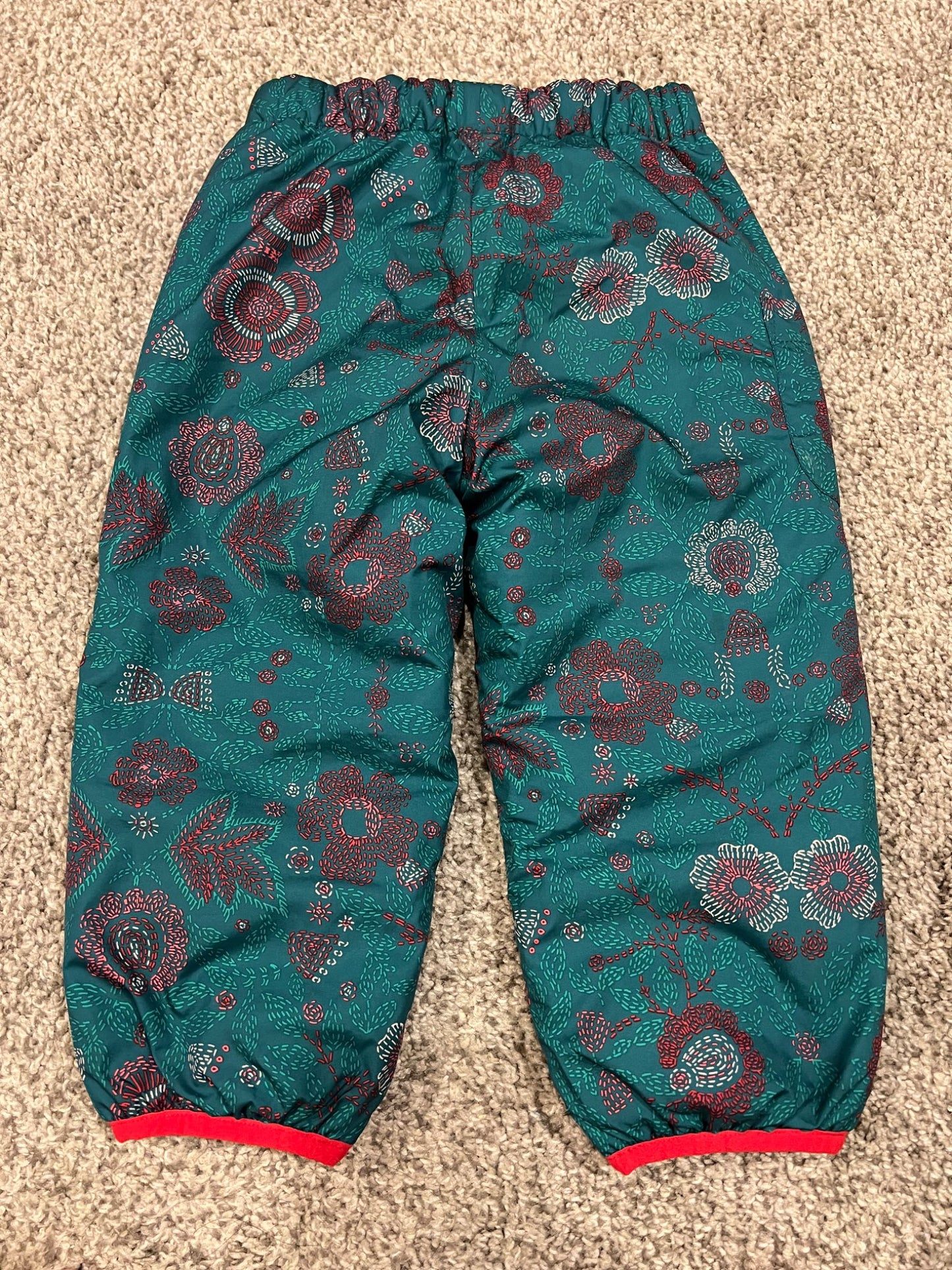 18 mth MEC reversible puff pants- dark green/ pink, Kids 18 Month (12-18M)