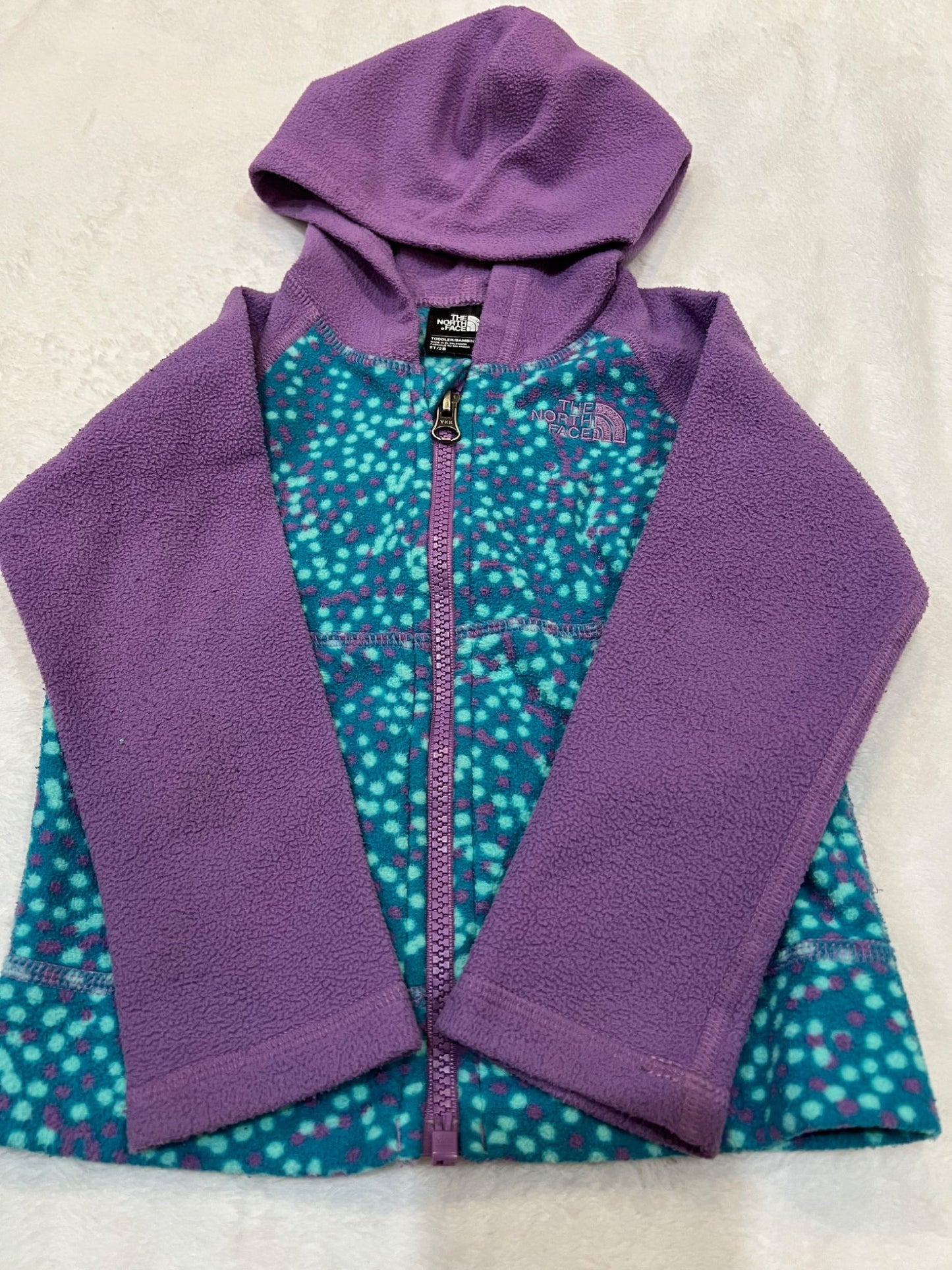 2T North face fleece full zip hoodie- purple, Kids 2T