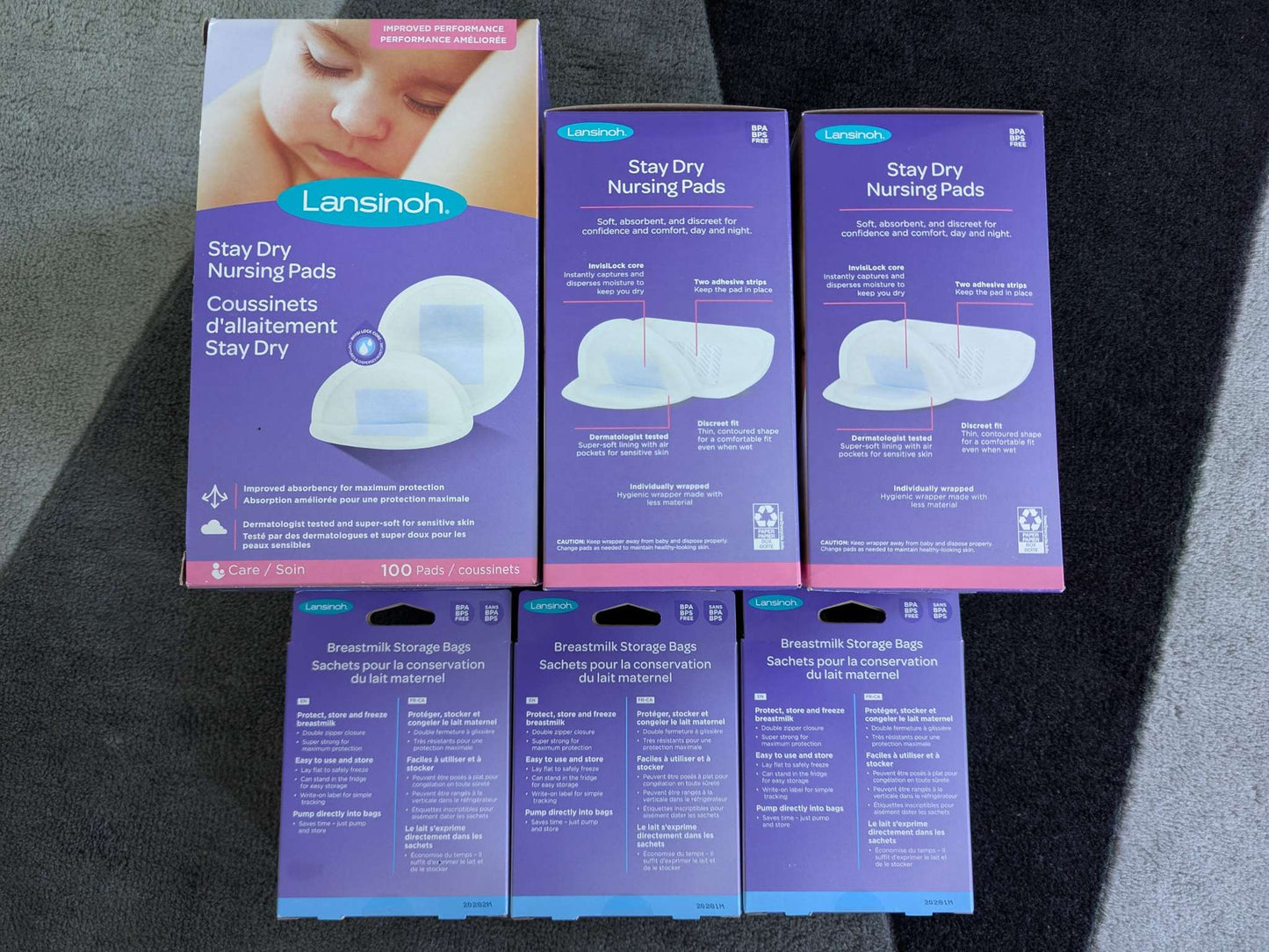 Brand New Lansinoh Disposable Nursing Pads and Breastmilk Storage Bags Bundle, NWT, MSRP $60