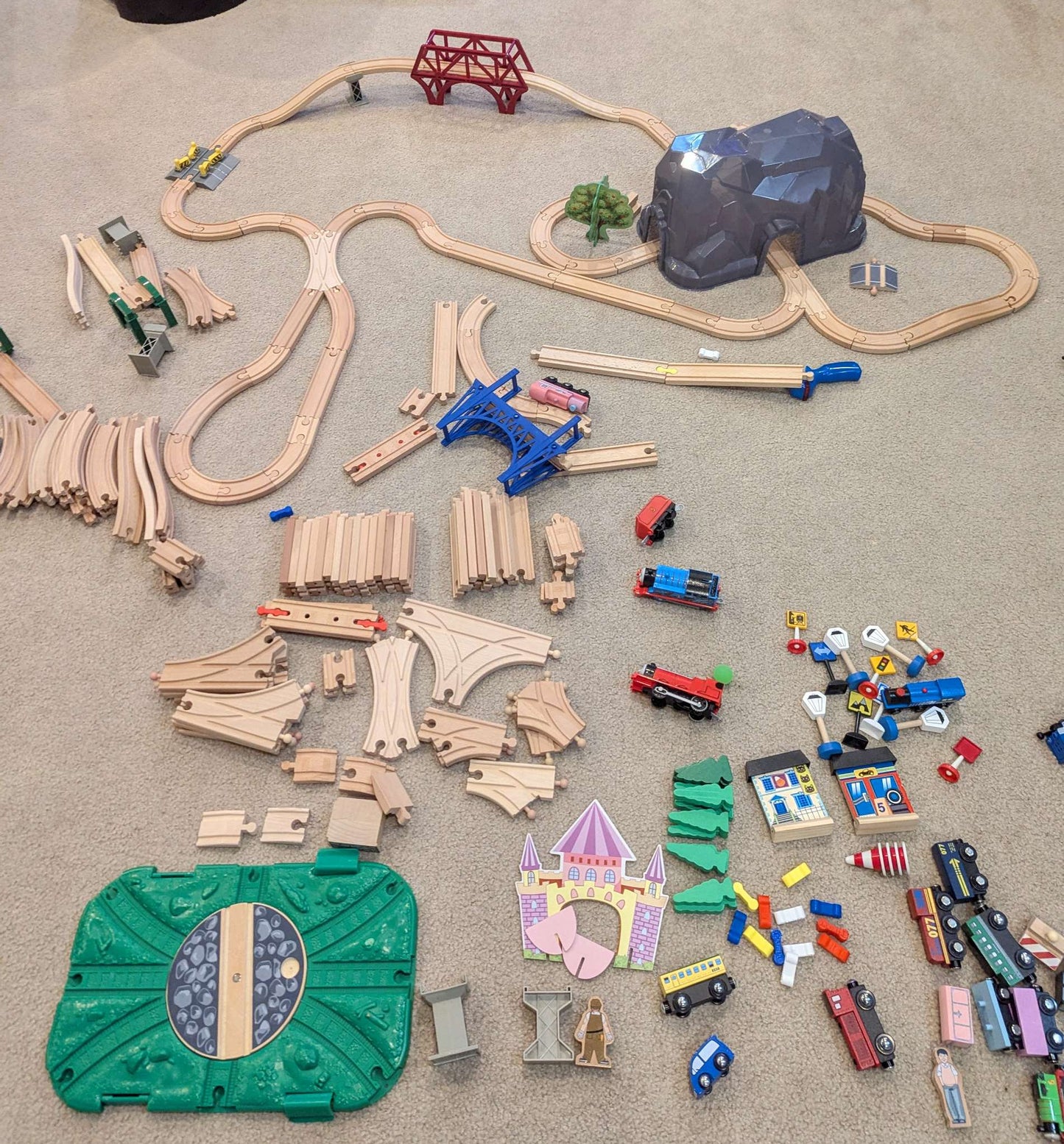 Wooden Train Set with many extras!