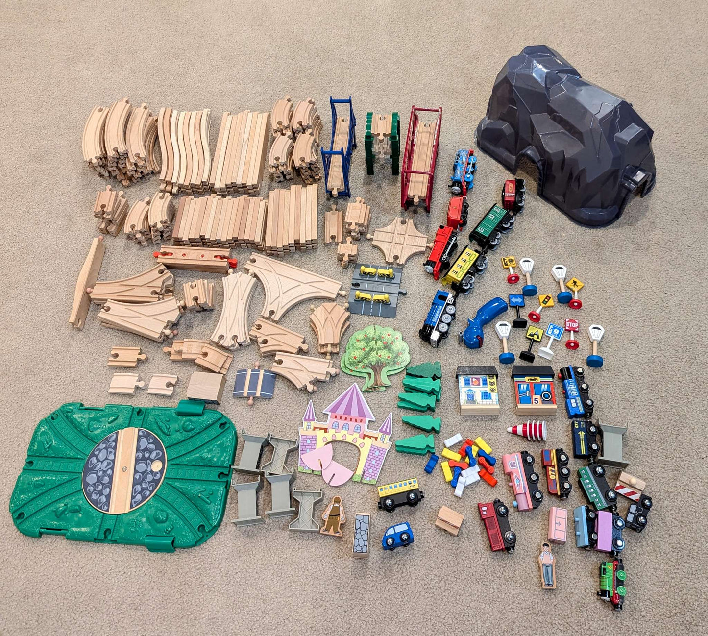 Wooden Train Set with many extras!