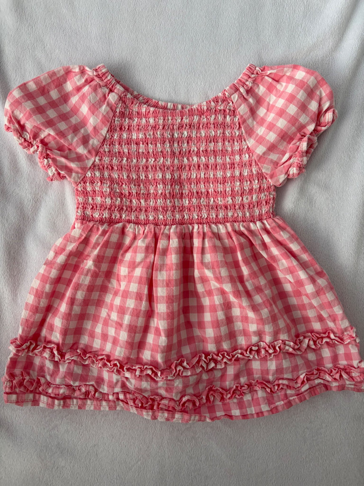 Adorable Pink Checkered Dress, Kids 6 Month (3-6M)