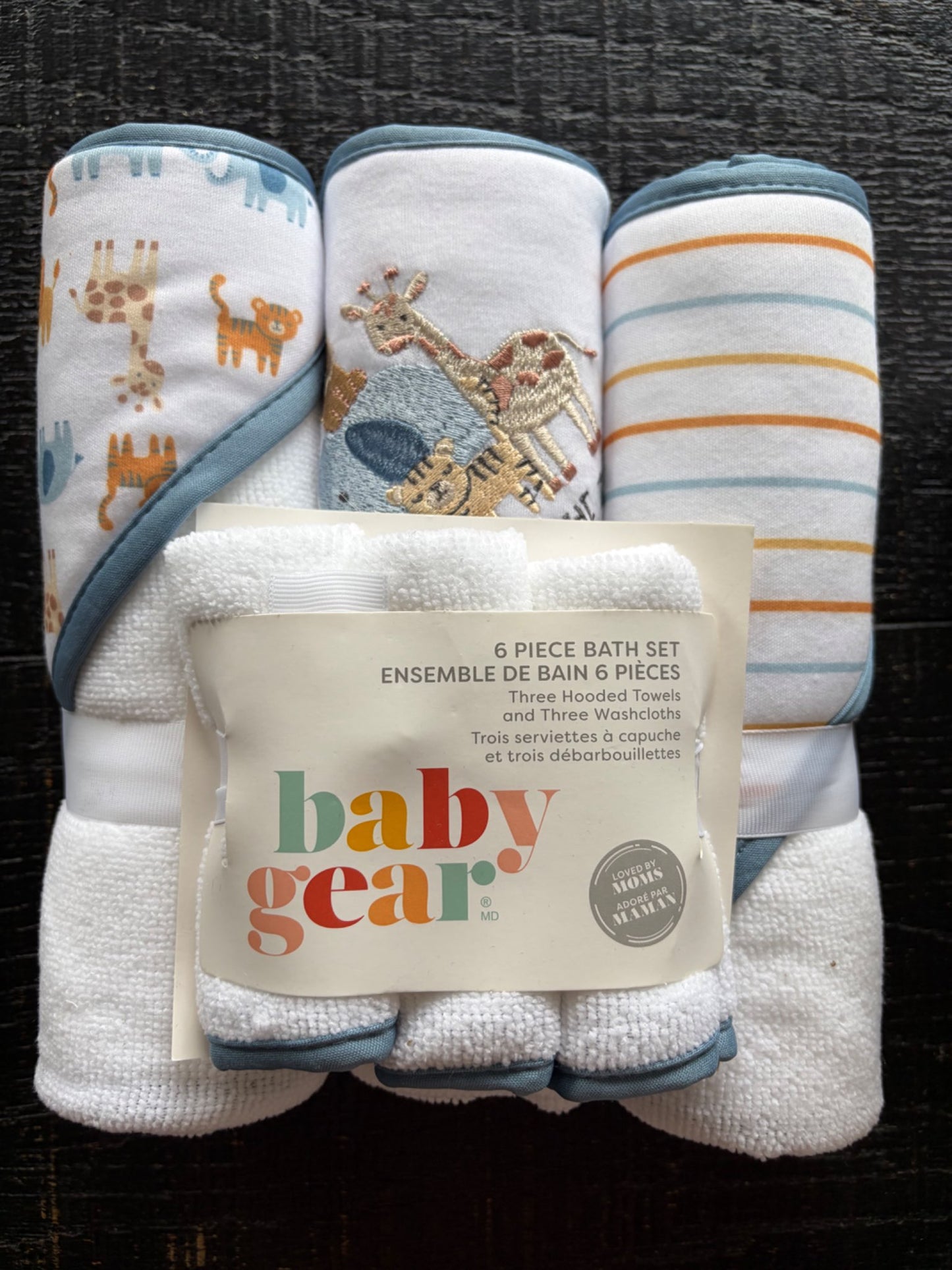 Hooded Towel and Wash Cloth Set of 6
