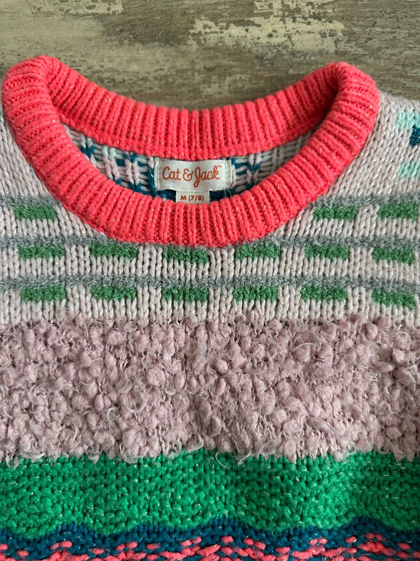 Unique Knit Cat & Jack Sweater, Kids 7 & 8 (small)