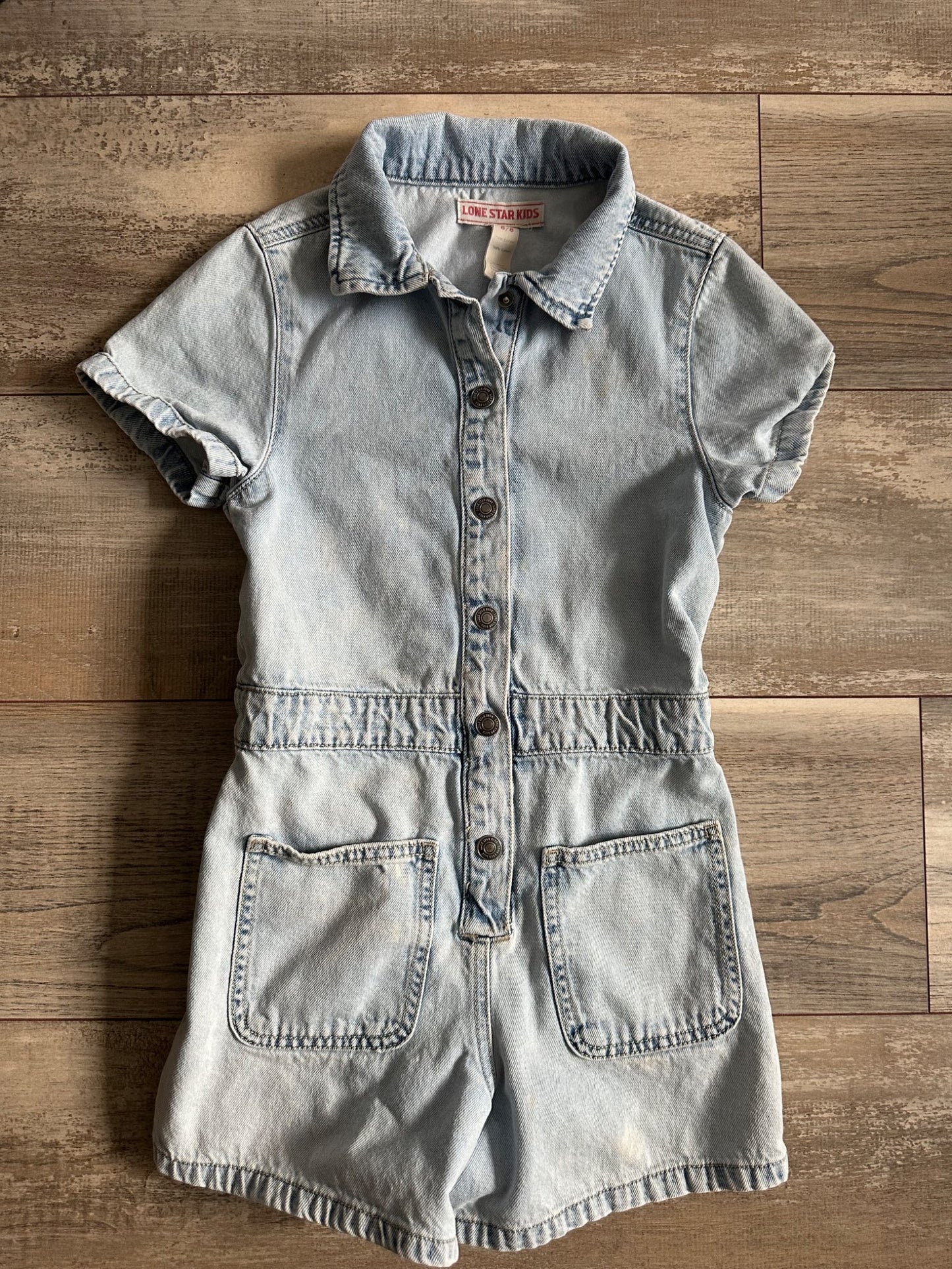 Denim Short Jumpsuit , Kids 7 & 8 (small)