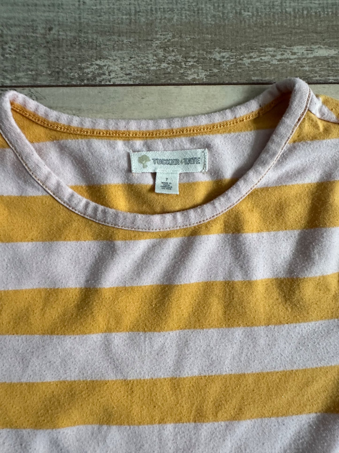 Pink and yellow tshirt dress, Kids 7 & 8 (small)