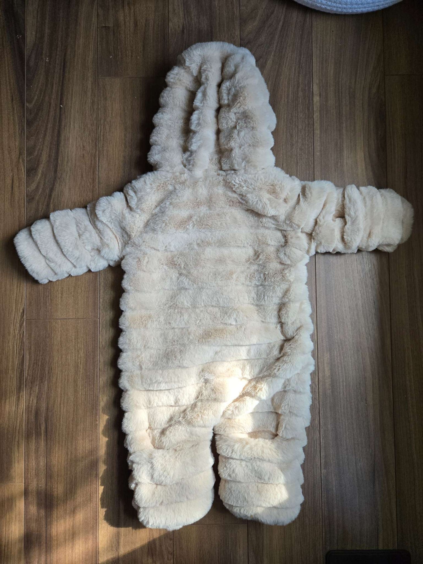 Girl's winter bunting suit - Beige/Pink - 3M, Kids 3 Month (0-3M)