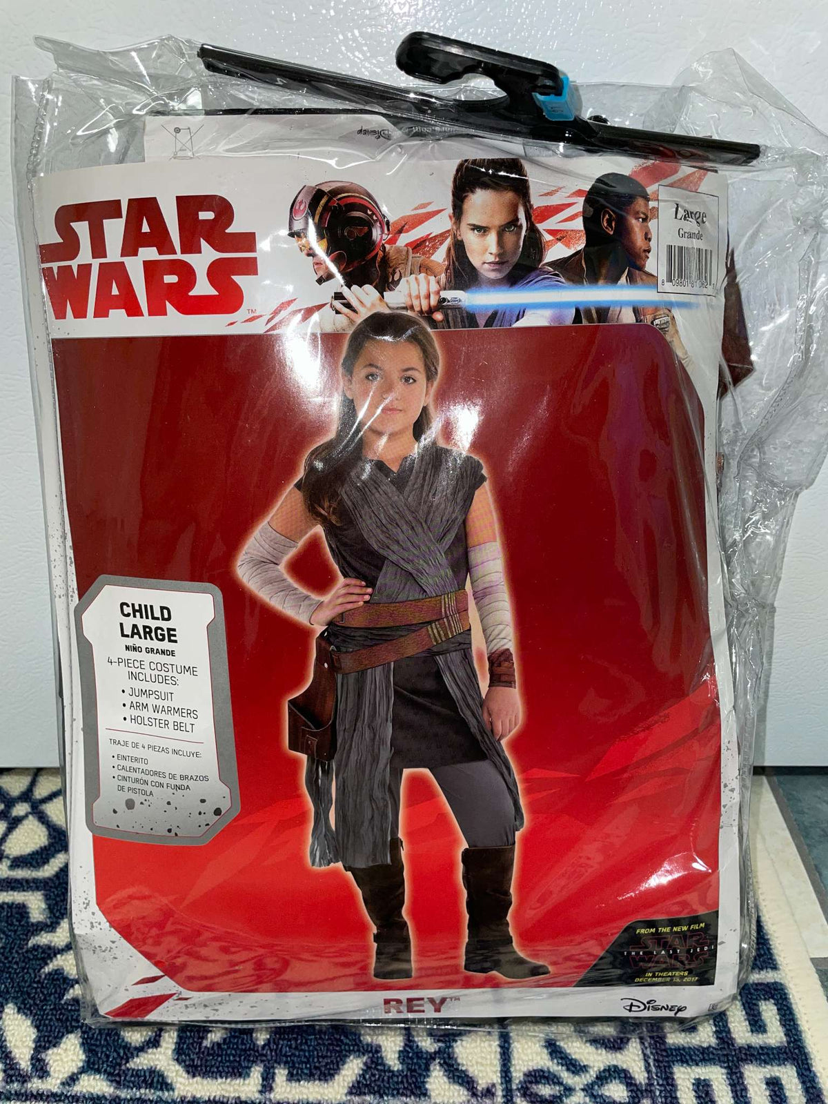 Star Wars Rey Costume – Child Large (4-Piece Set) - MSRP $40, Kids 10