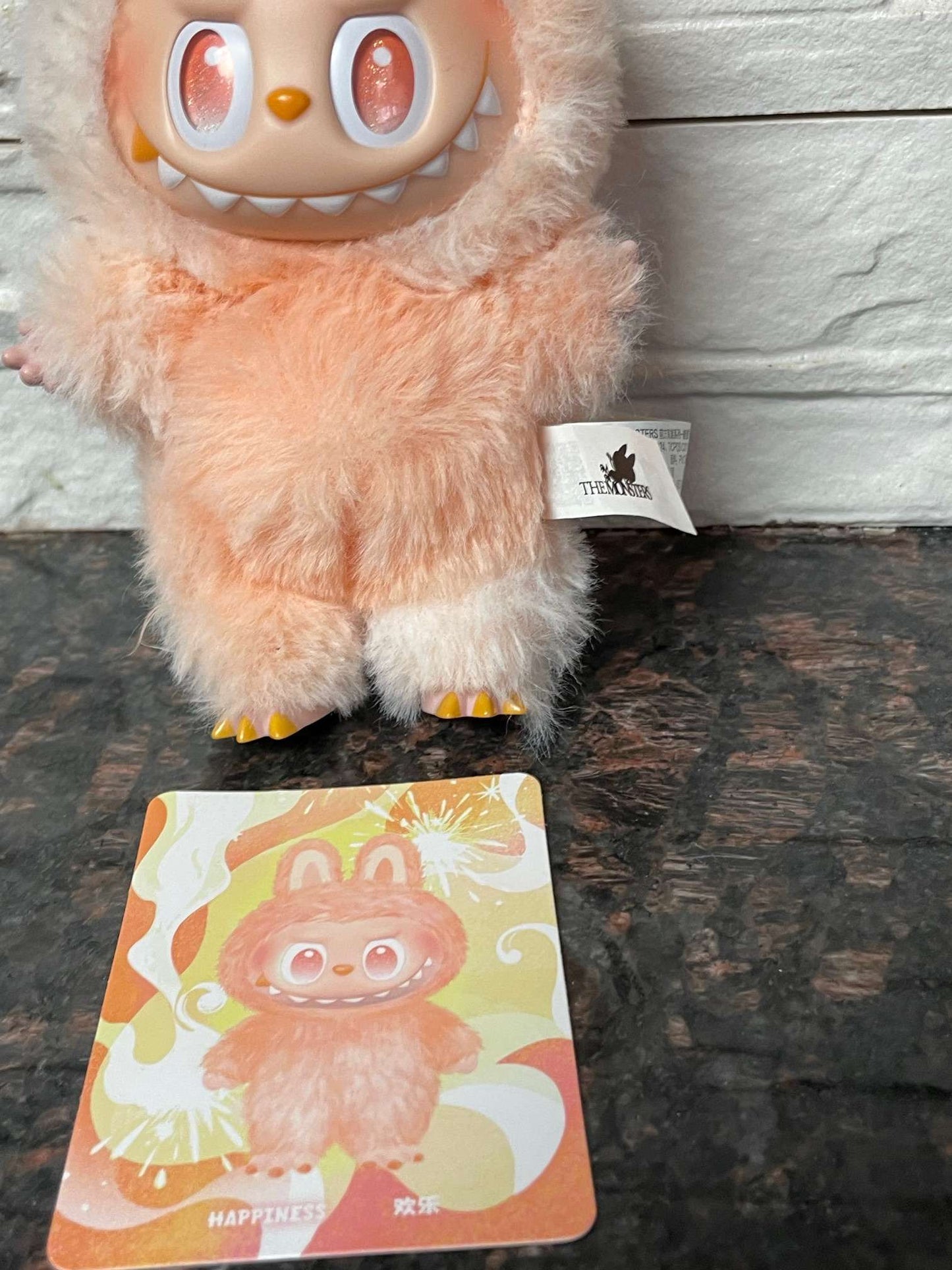 Authentic POP MART Labubu “Happiness” Plush – The Monsters Series (with Card)
