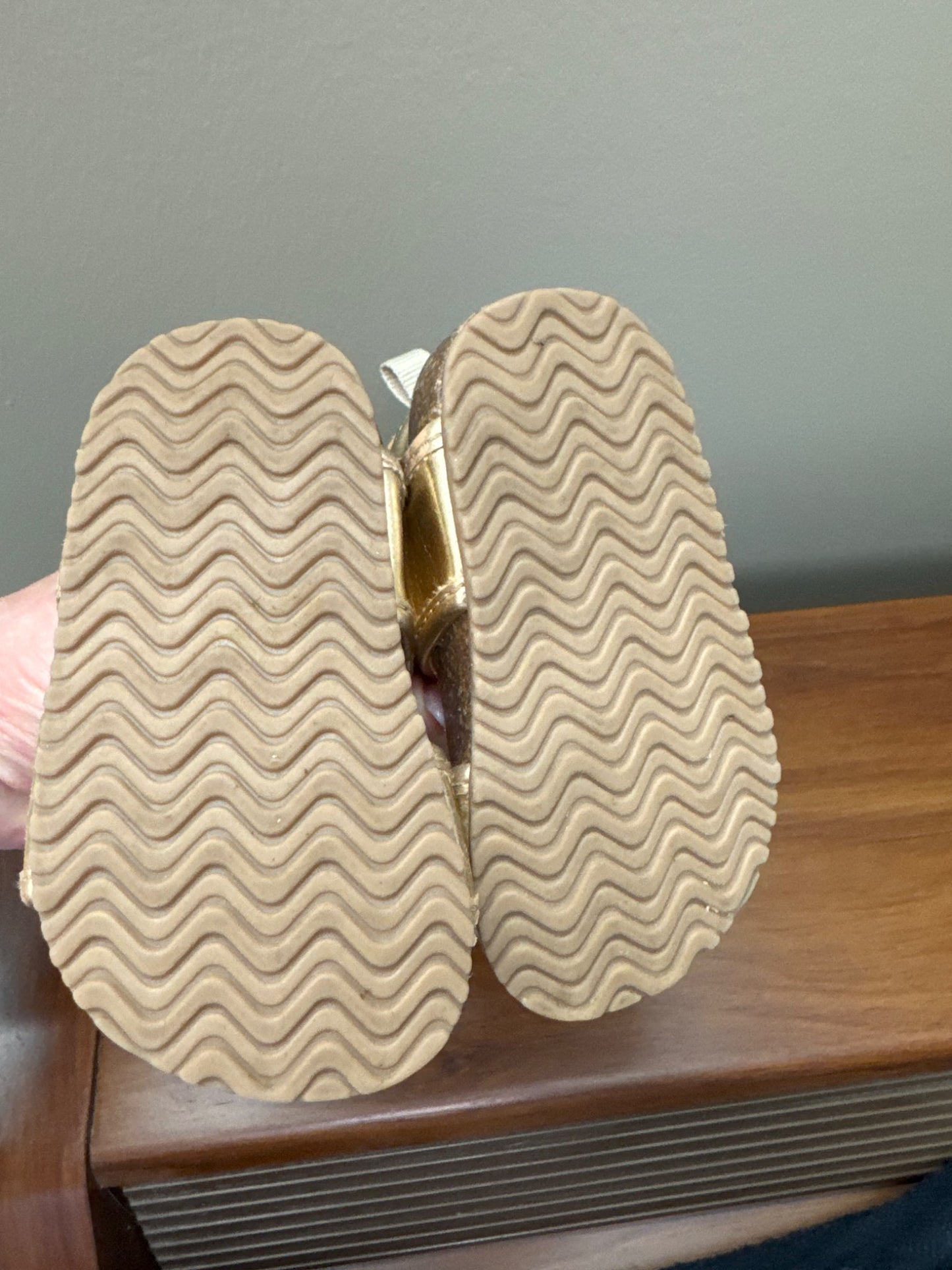 Carter’s gold Birkenstock style sandals, Shoes 3 (Baby: 0-12 mth)
