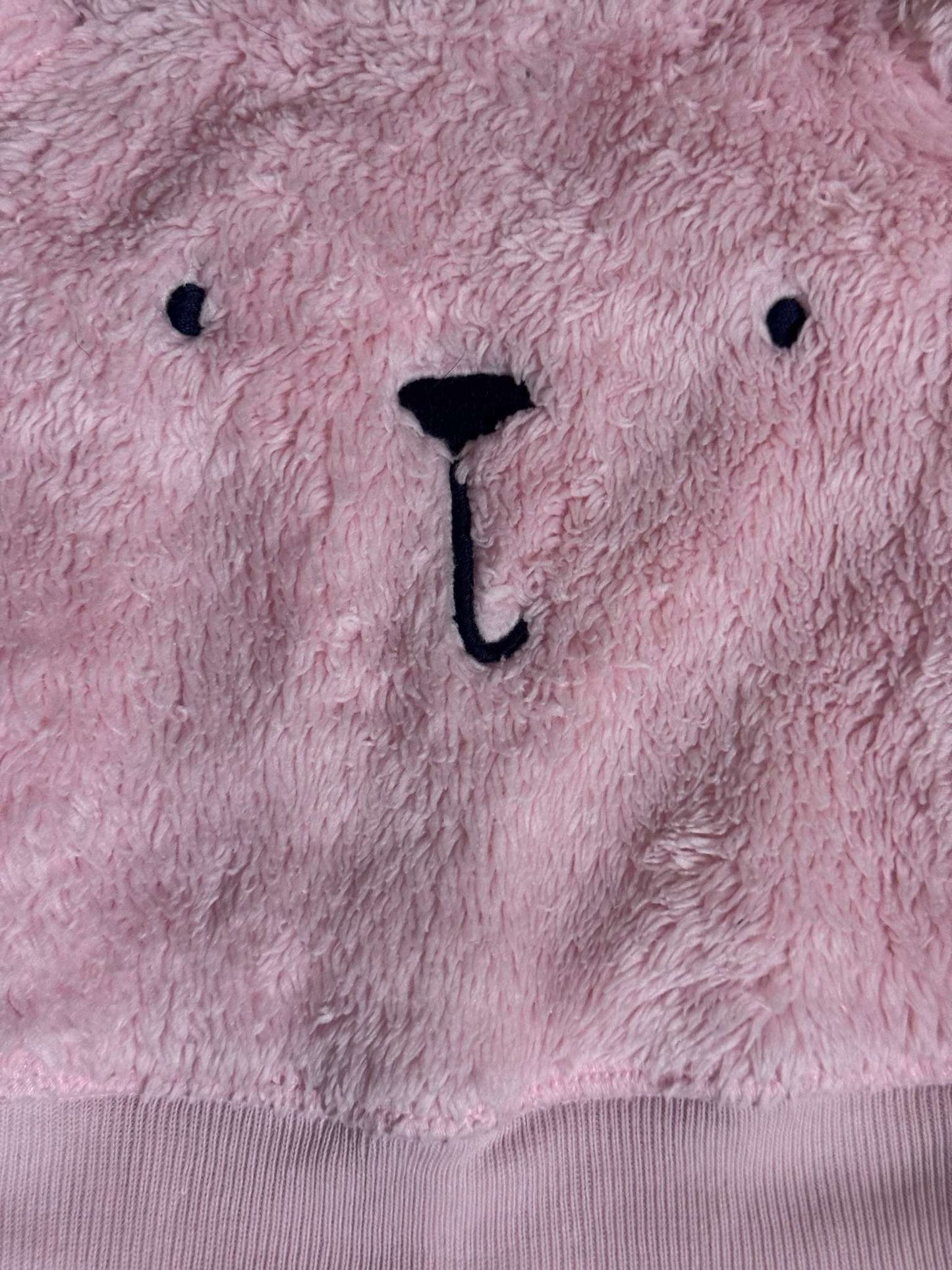 Fuzzy Pink Bear Sweatsuit, Kids 3 Month (0-3M)