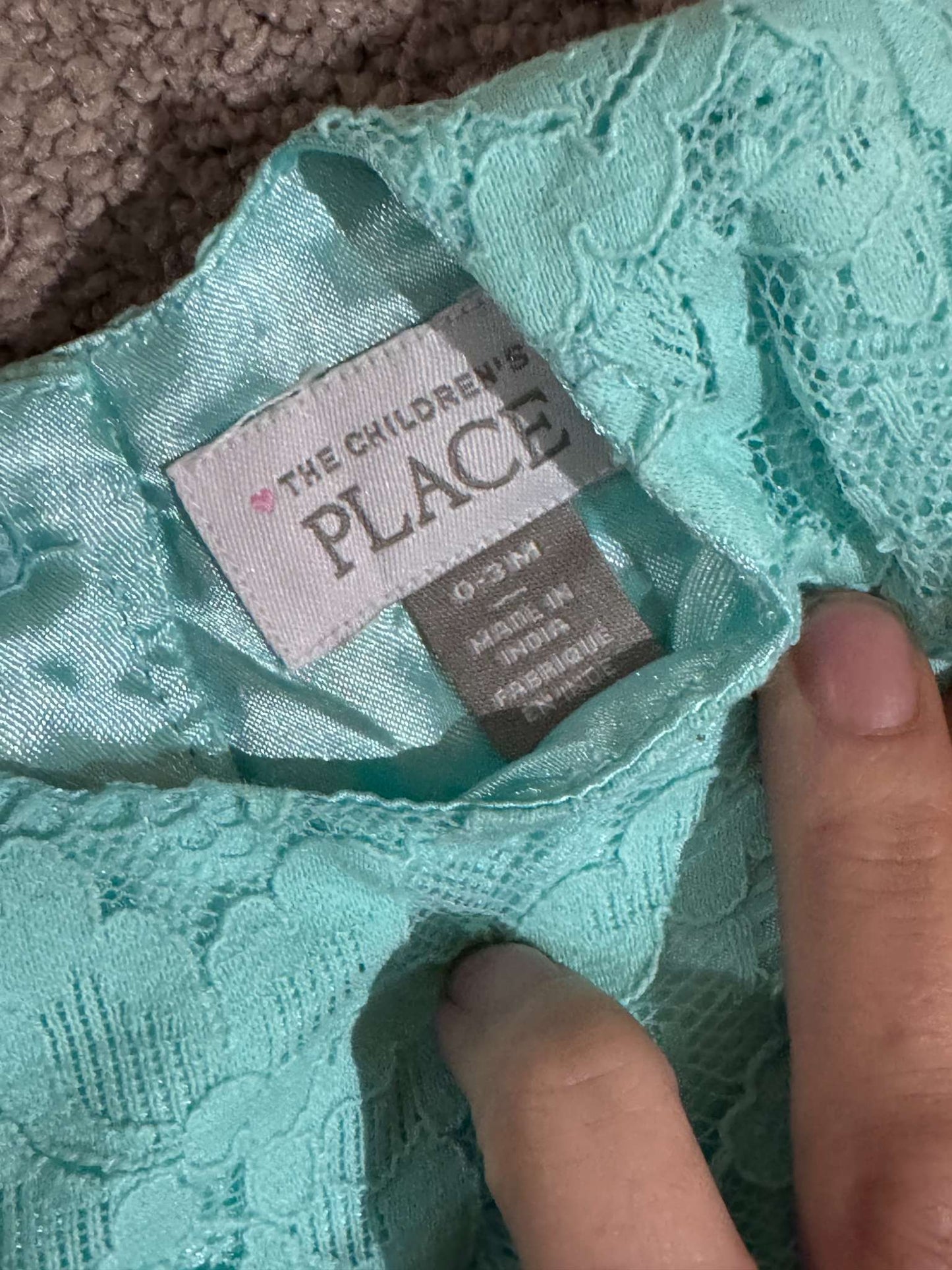 Baby Blue/Mint Blue Party Dress, Kids 3 Month (0-3M)