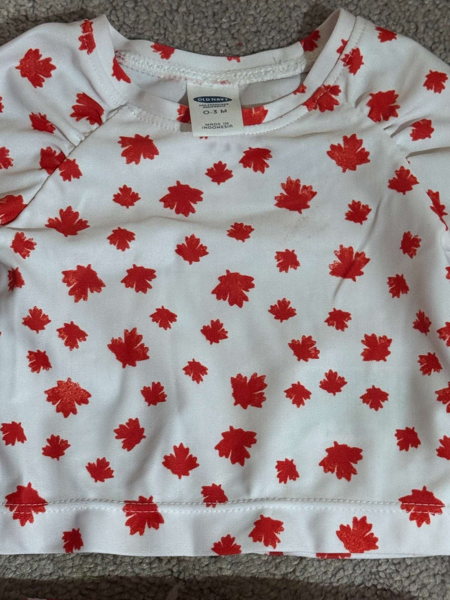 Maple Leaf/Canadiana Swimsuit, Kids 3 Month (0-3M)